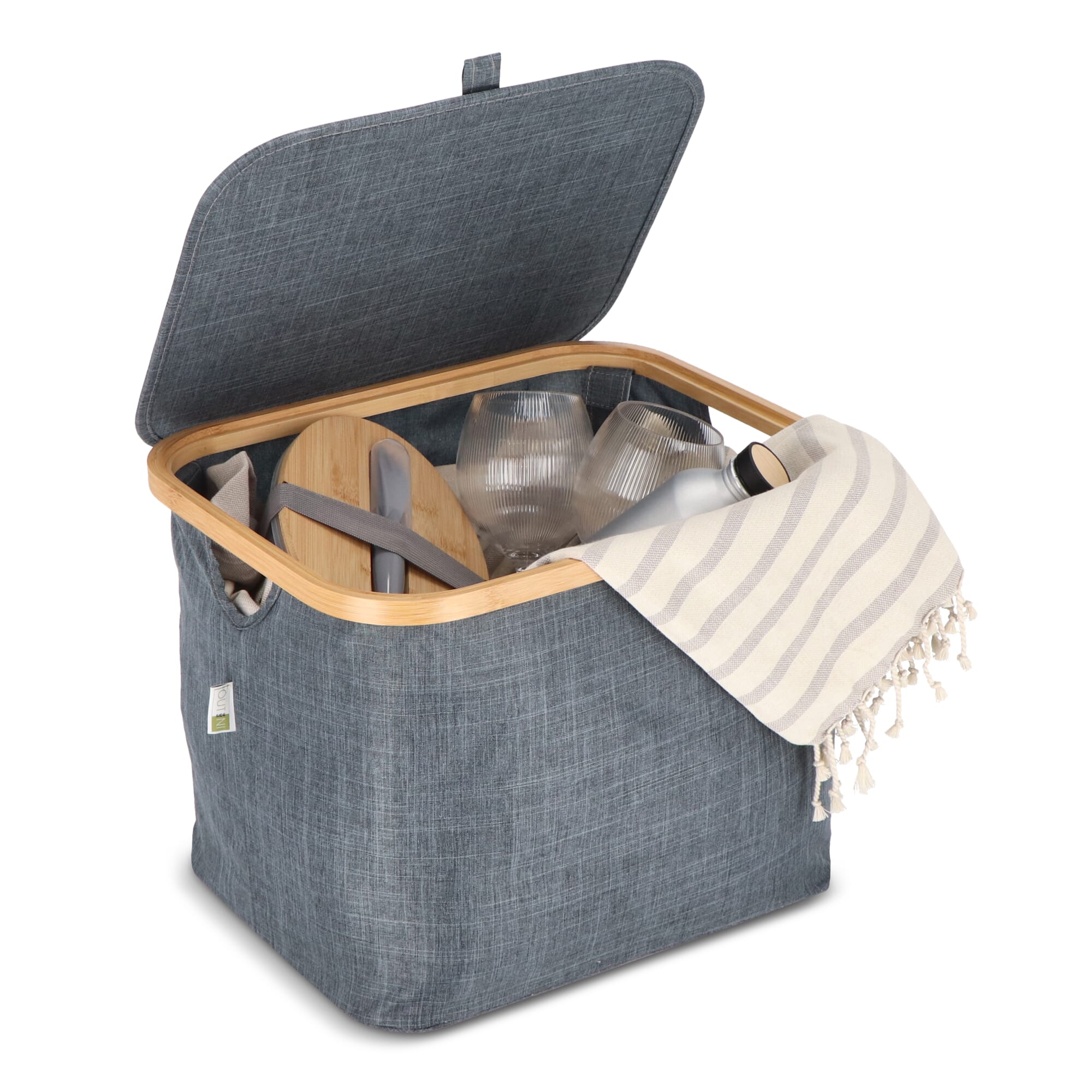 InSideOut faltbarer Korb mit Deckel Sogne 40,5 x 33 x 30cm rPET