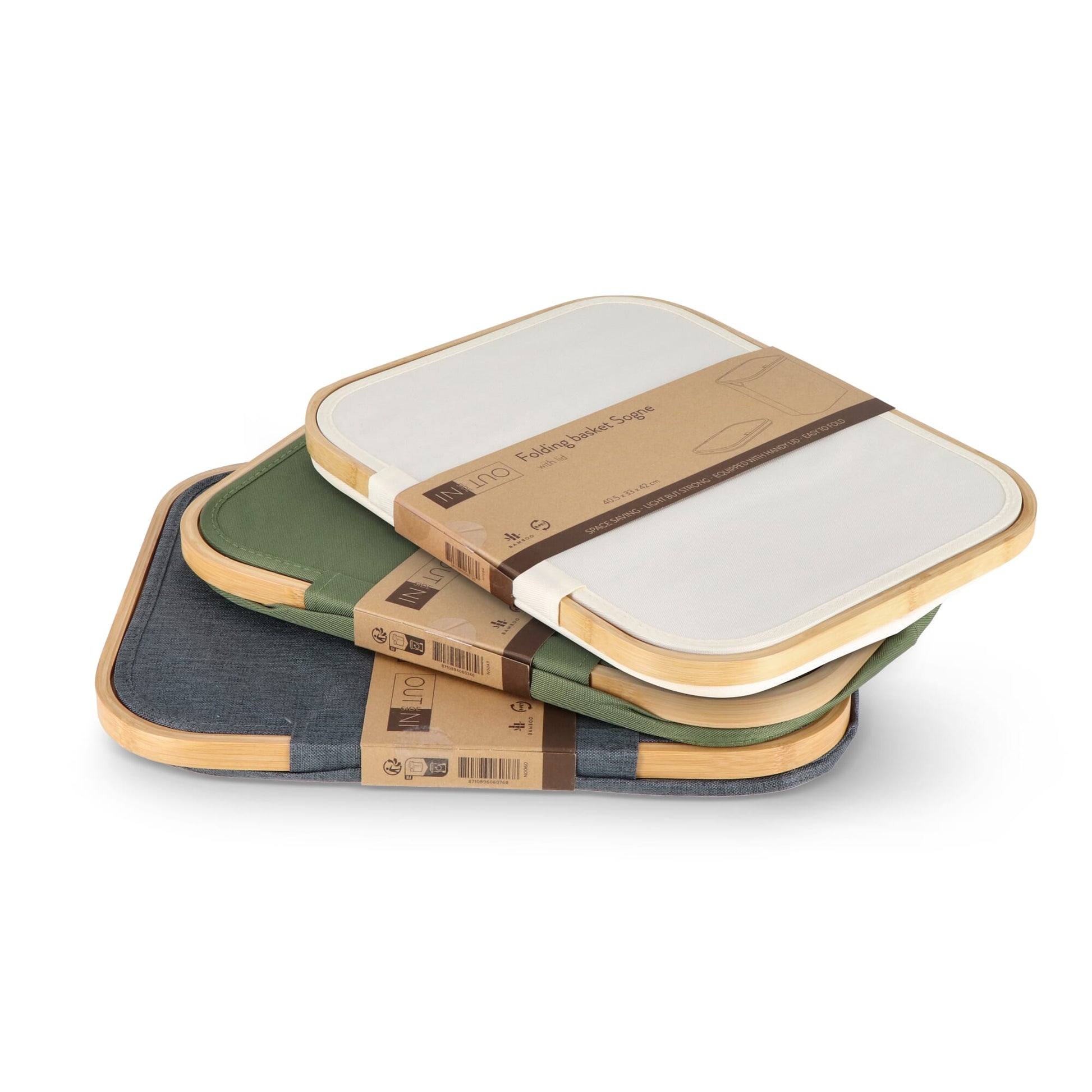 InSideOut faltbarer Korb mit Deckel Sogne 40,5 x 33 x 42cm rPET