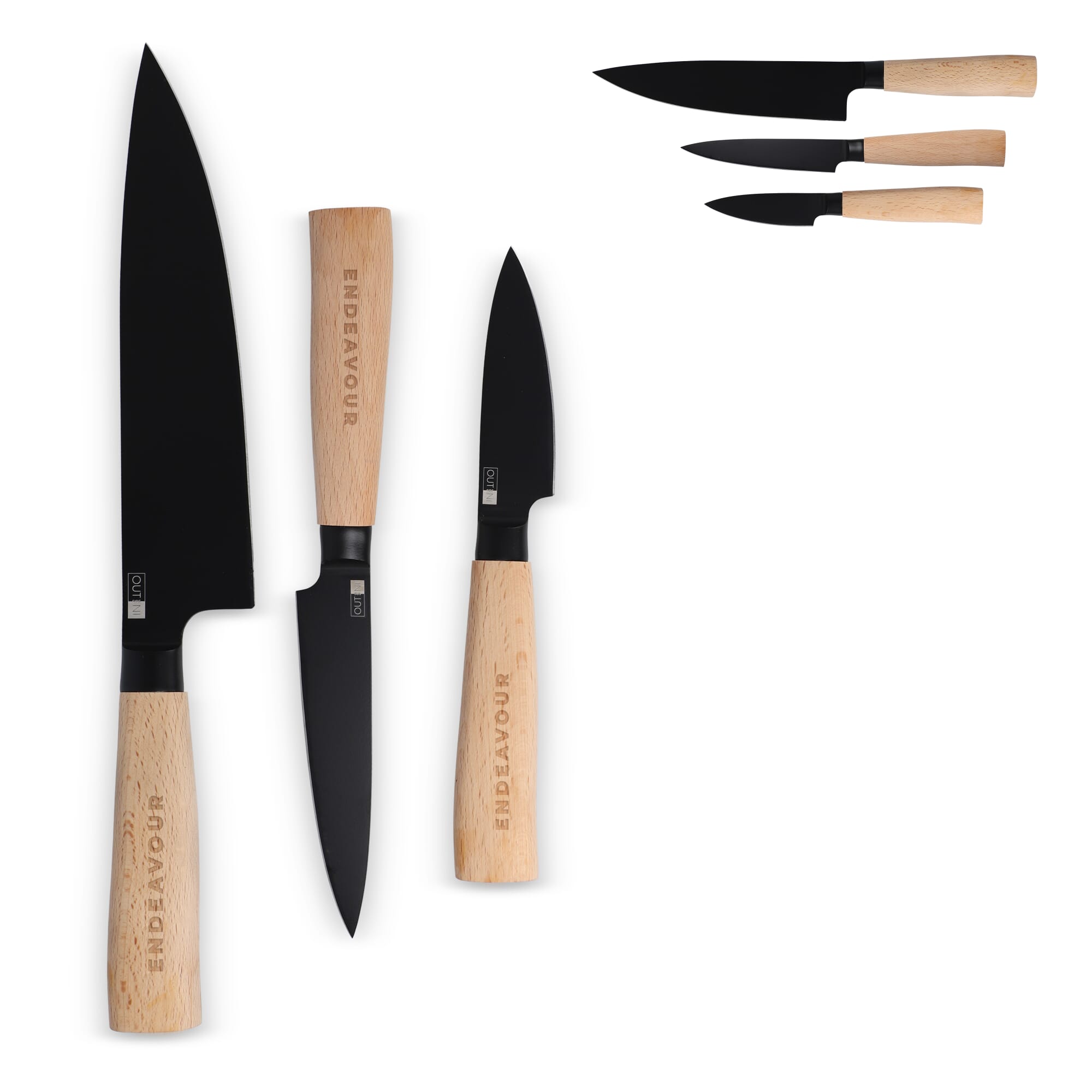 InSideOut 3 Stück Essential Messer Set Ravn