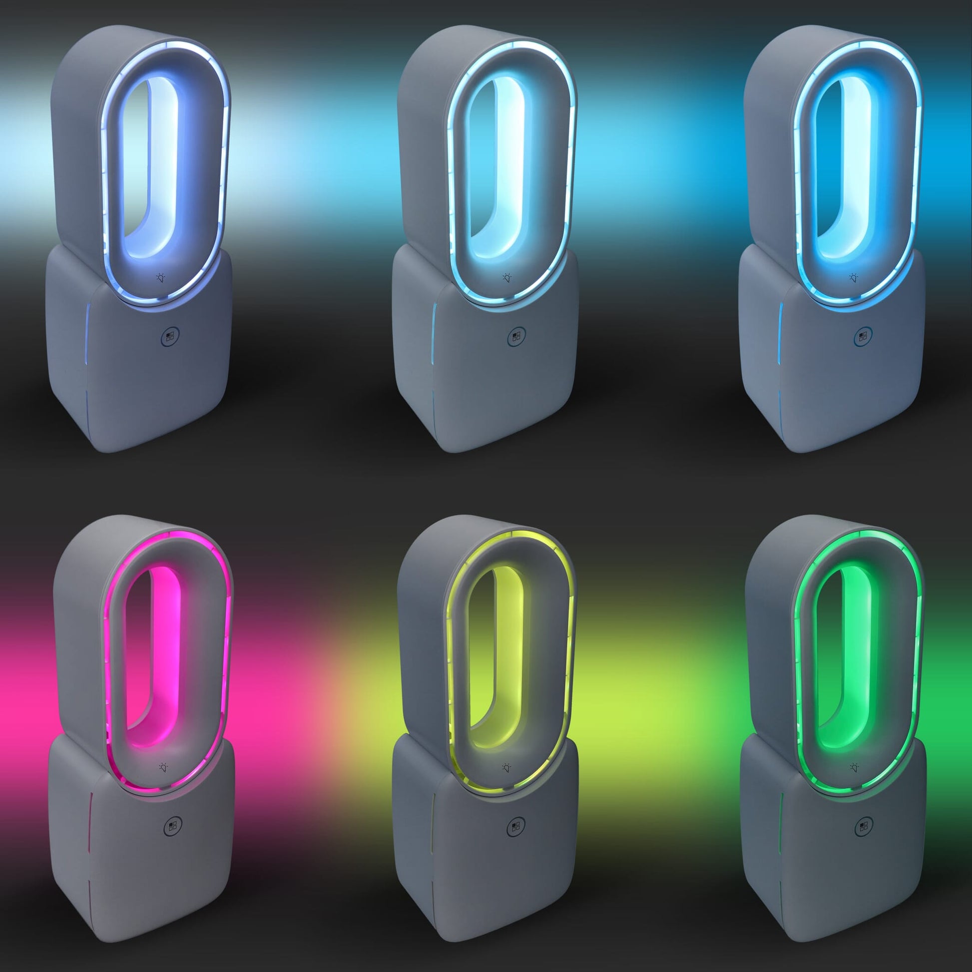 inSideOut Brislux – Rotorloser Softwind-Ventilator mit LED-Licht