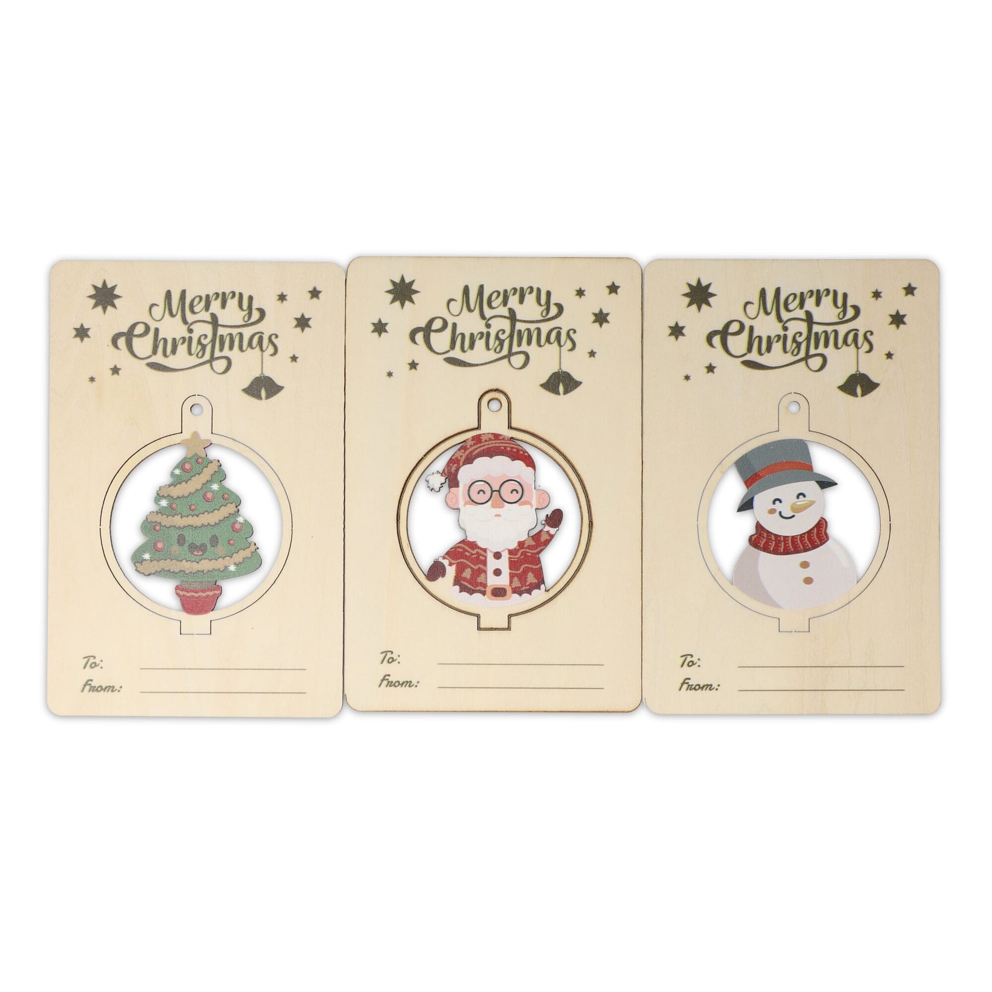 InSideOut Weihnachtsschmuck aus Holz 3er-Set