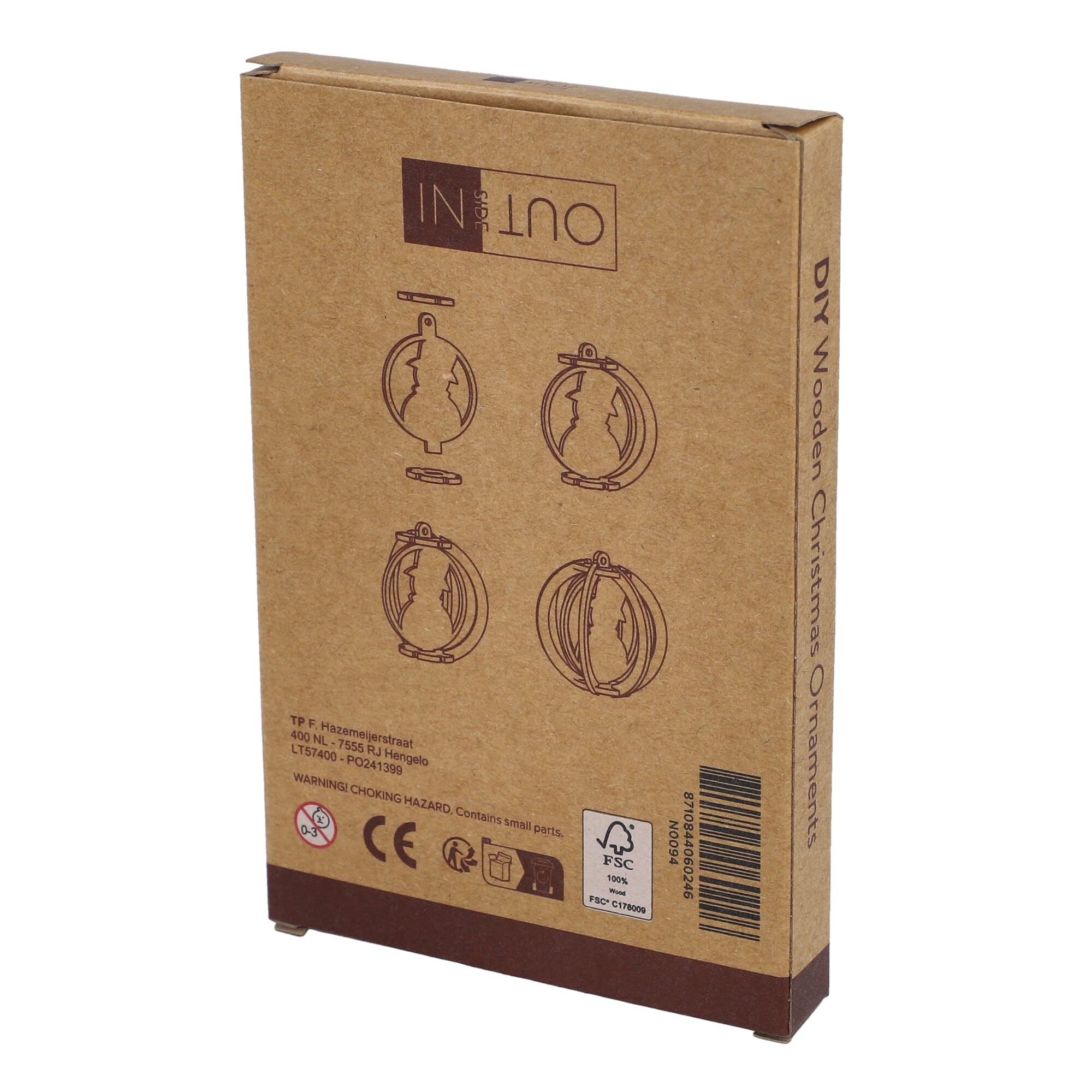 InSideOut Weihnachtsschmuck aus Holz 3er-Set