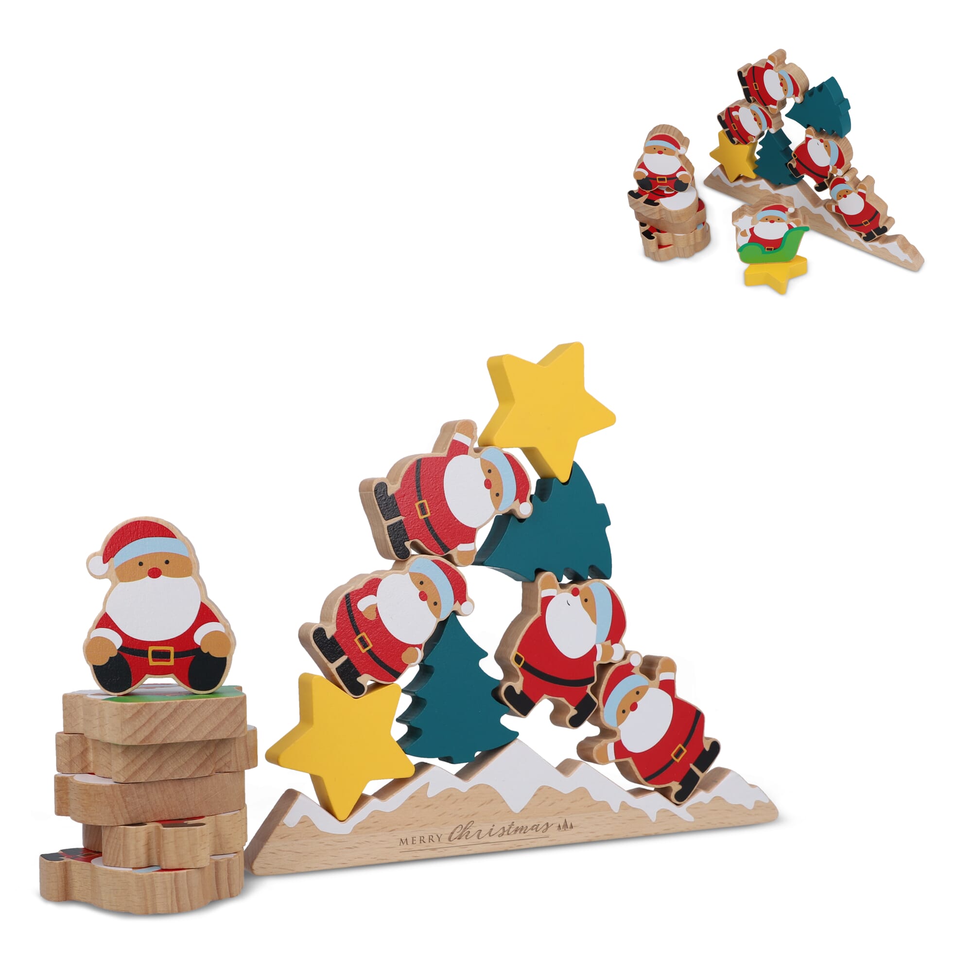 InSideOut Holz Weihnachtsmann Balancierspiel