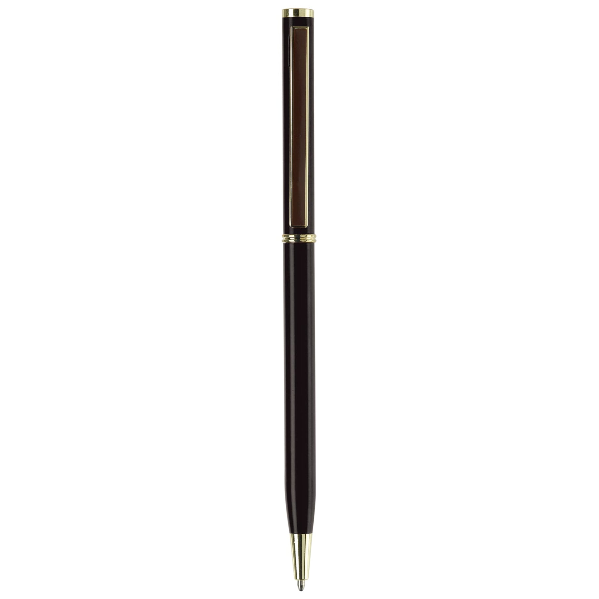 Metallkugelschreiber Slim mit Gold Applikation