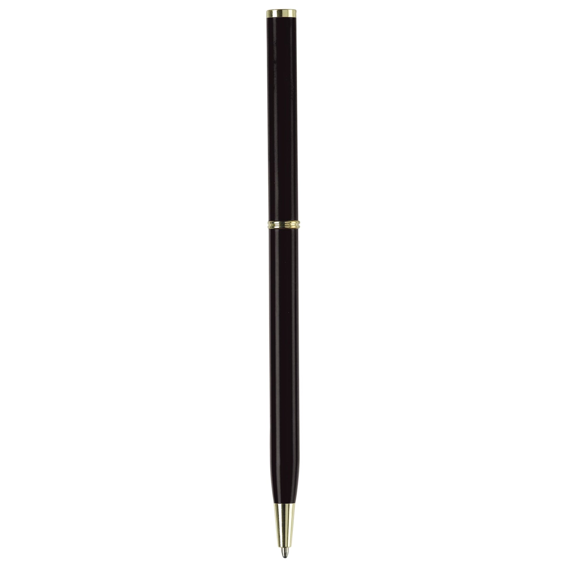 Metallkugelschreiber Slim mit Gold Applikation