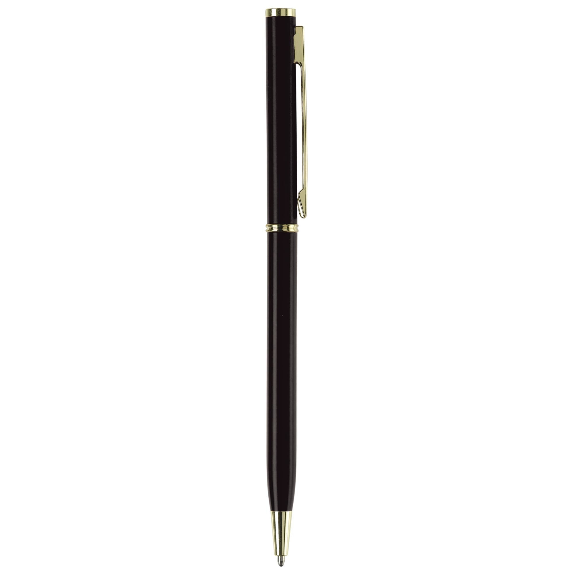 Metallkugelschreiber Slim mit Gold Applikation