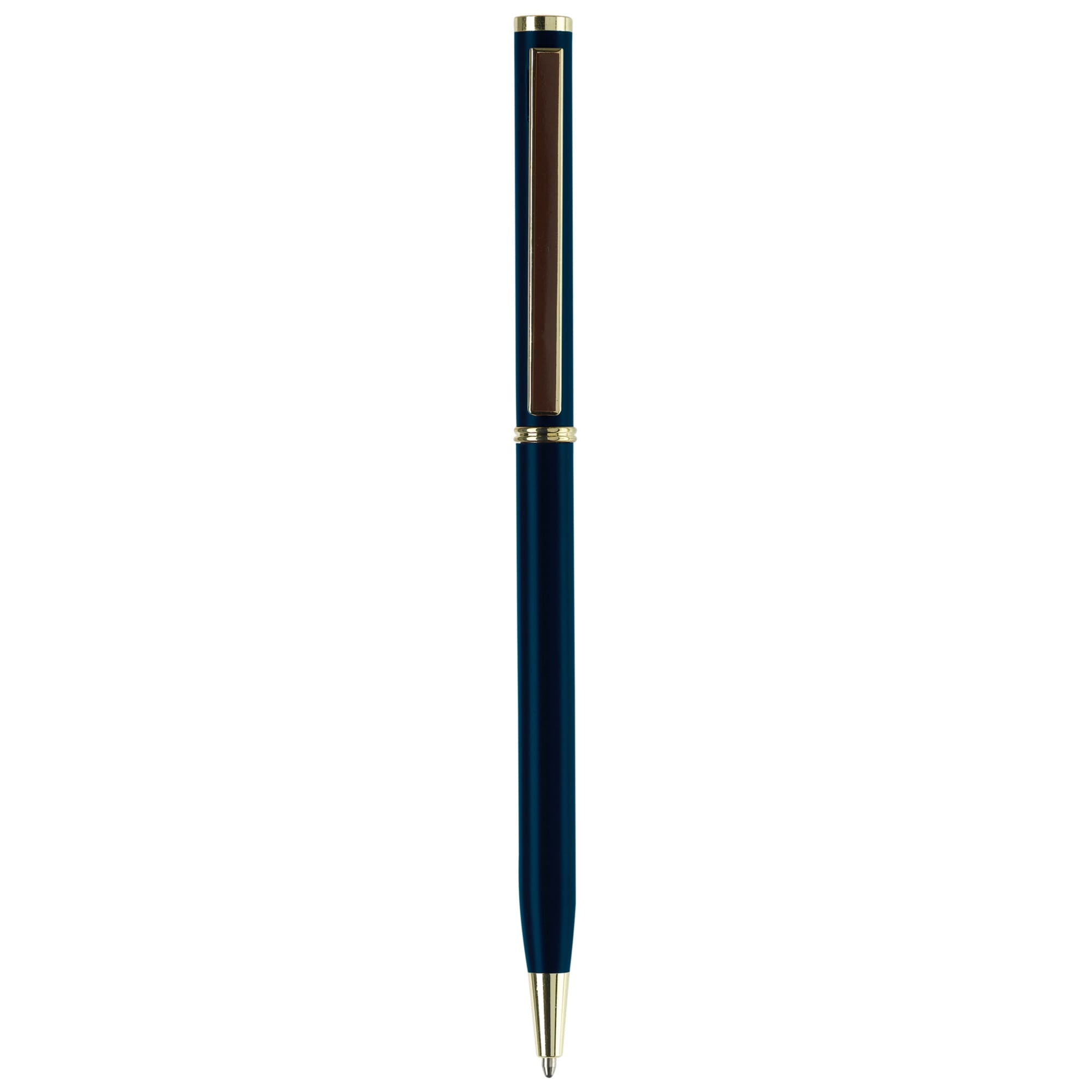 Metallkugelschreiber Slim mit Gold Applikation