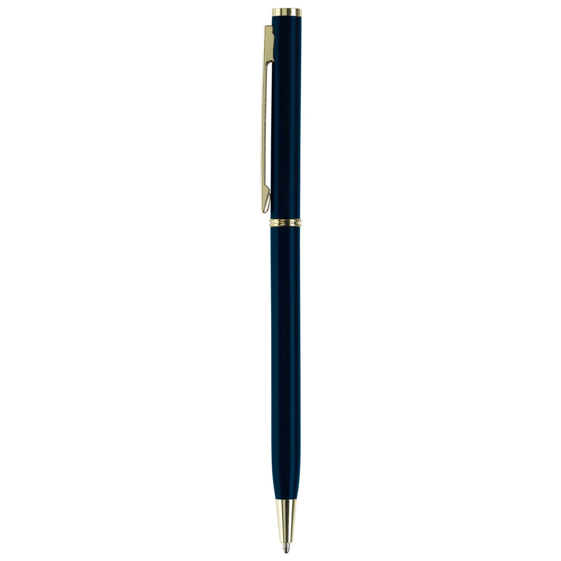 Metallkugelschreiber Slim mit Gold Applikation