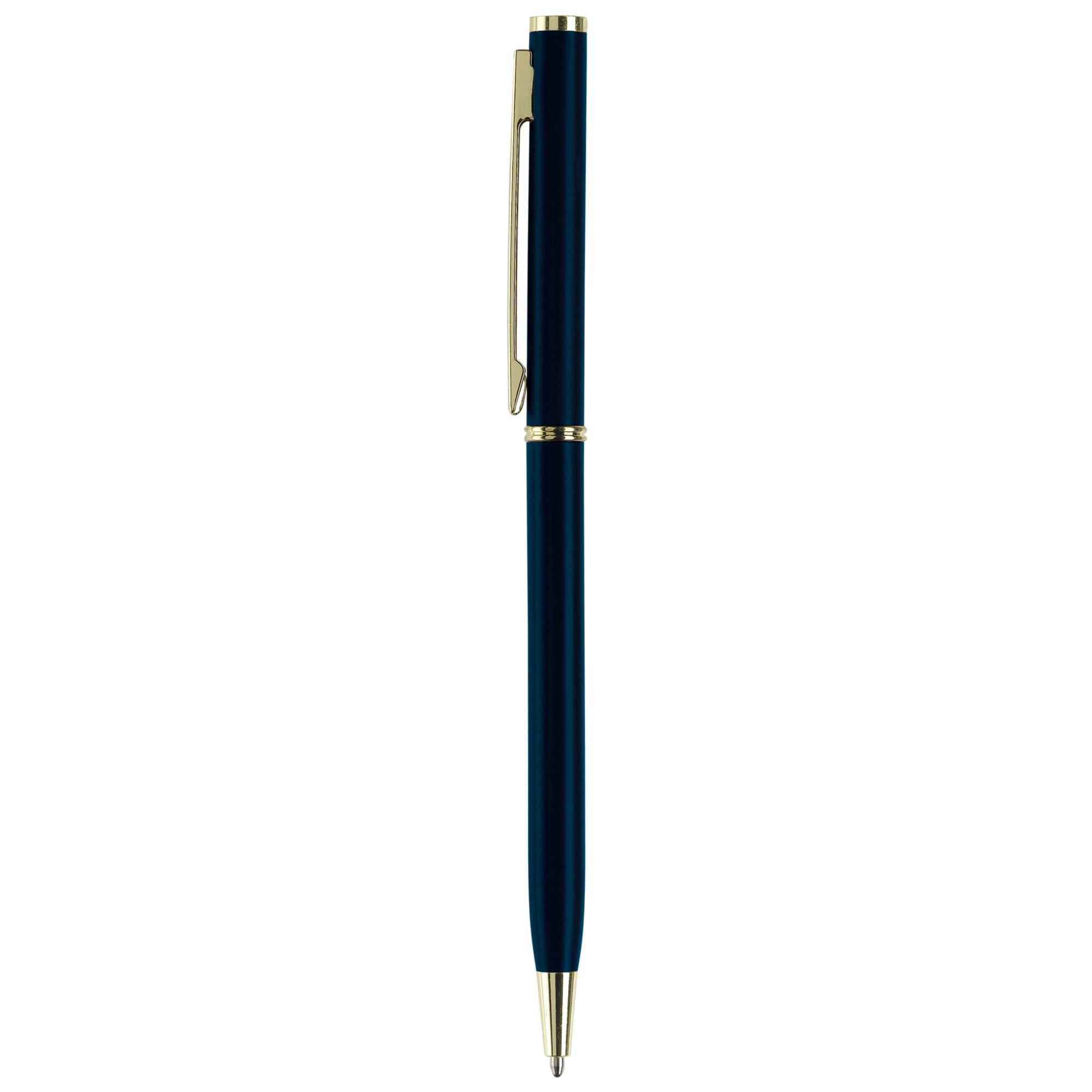 Metallkugelschreiber Slim mit Gold Applikation