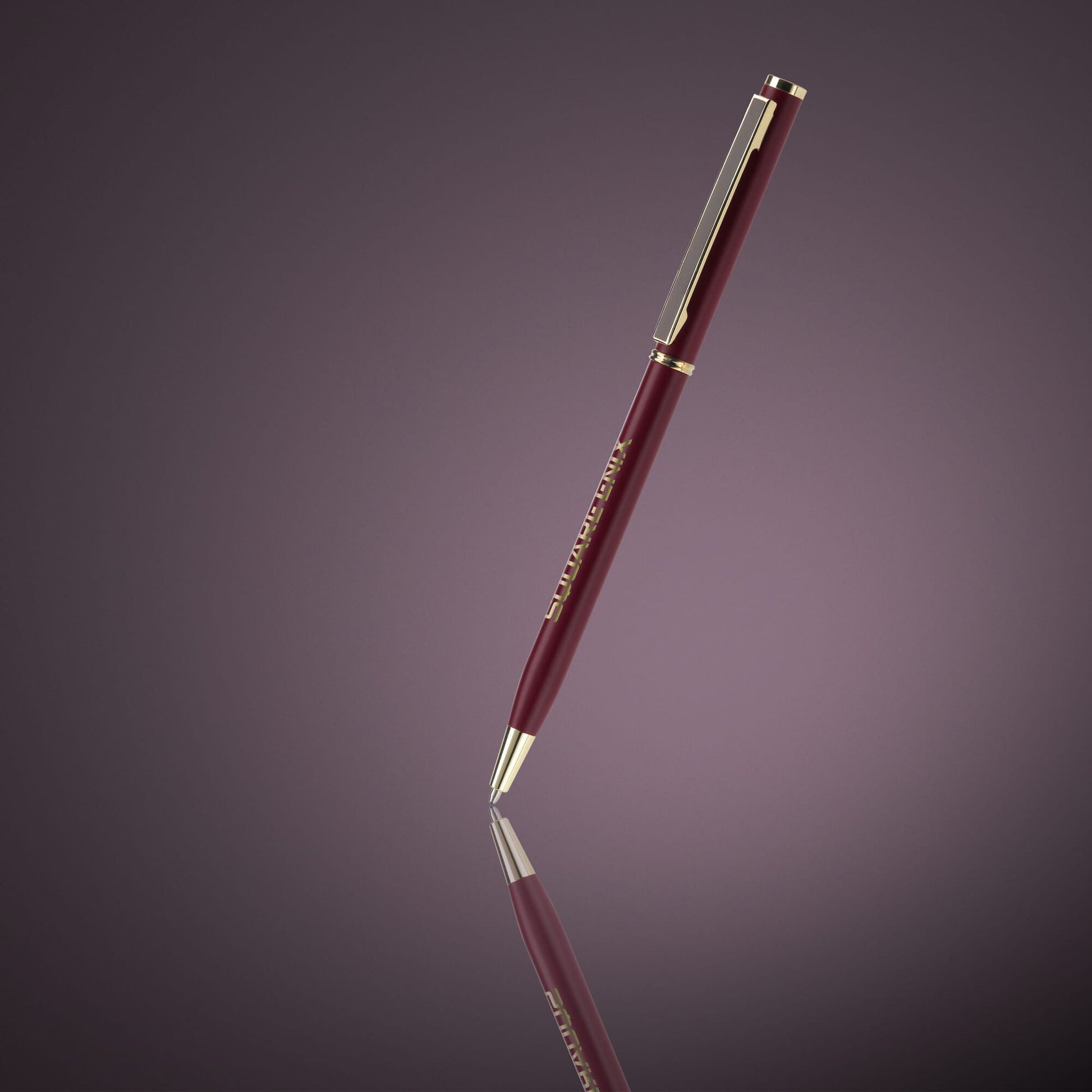 Metallkugelschreiber Slim mit Gold Applikation