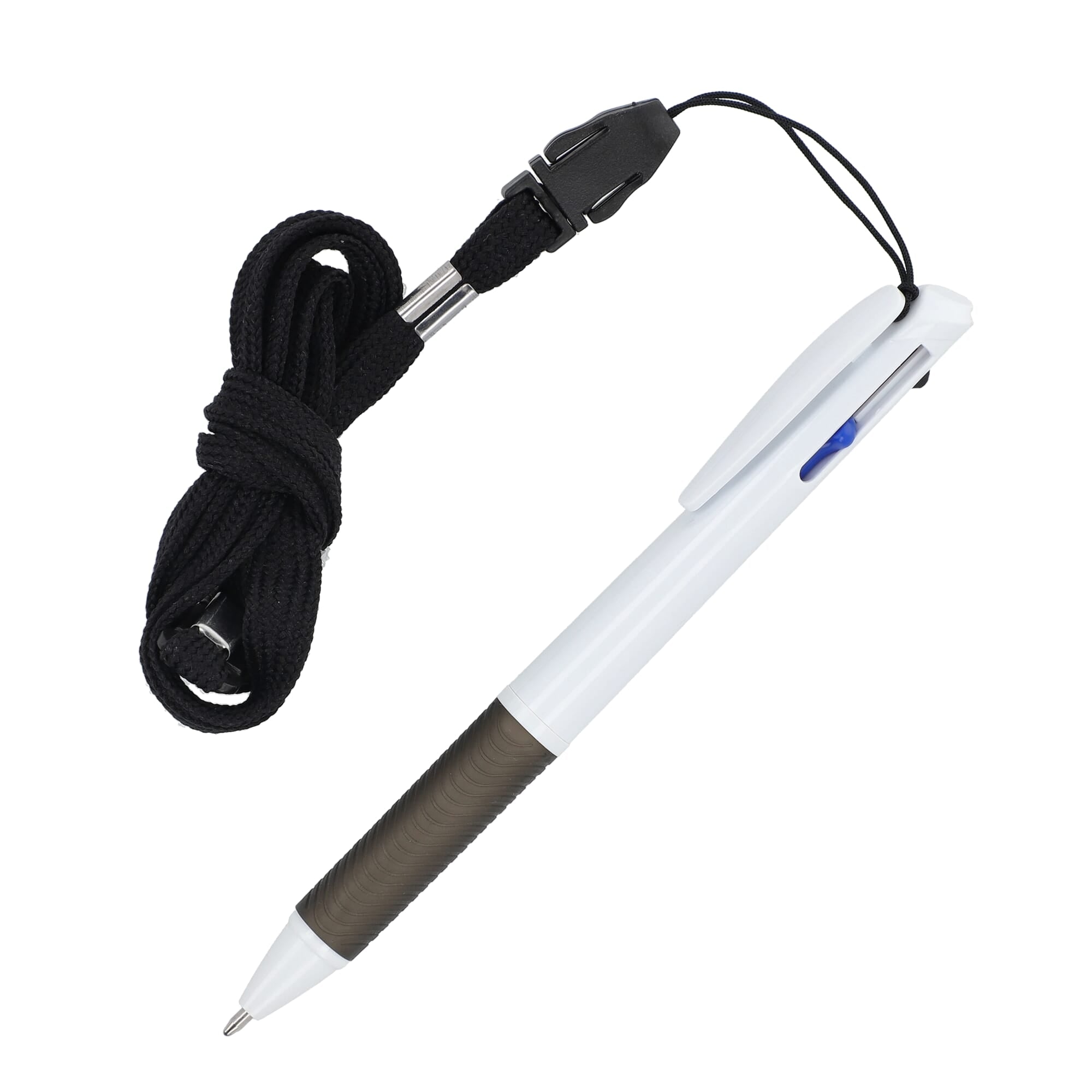 3-Farben-Stift mit Griffzone und Schlüsselband