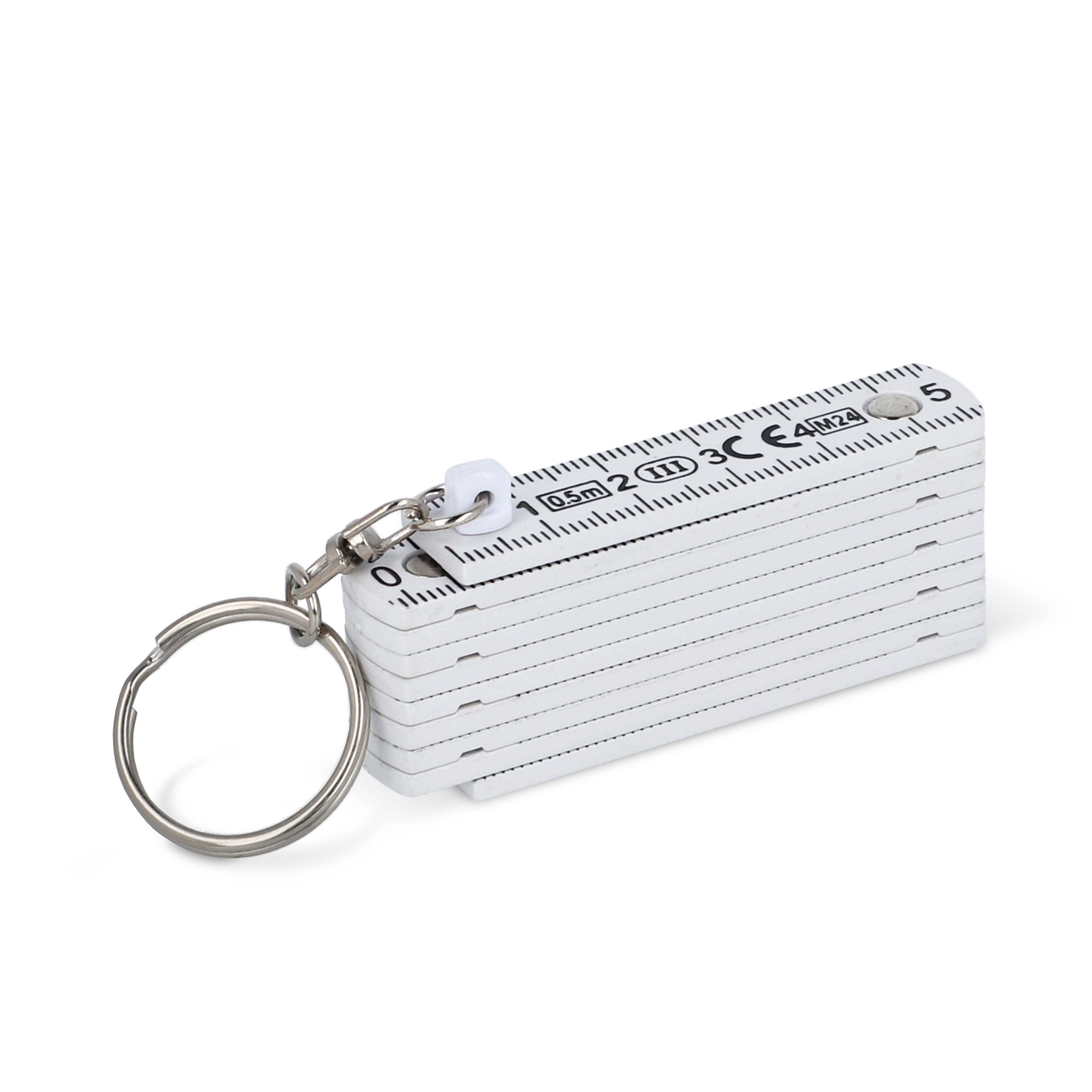 Kalibrierter Mini-Zollstock 0,5 m mit Schlüsselring