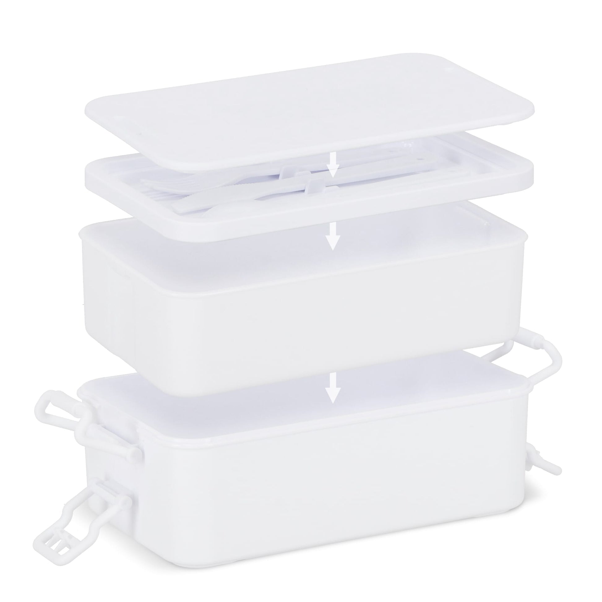 Doppelte Lunchbox mit Besteck