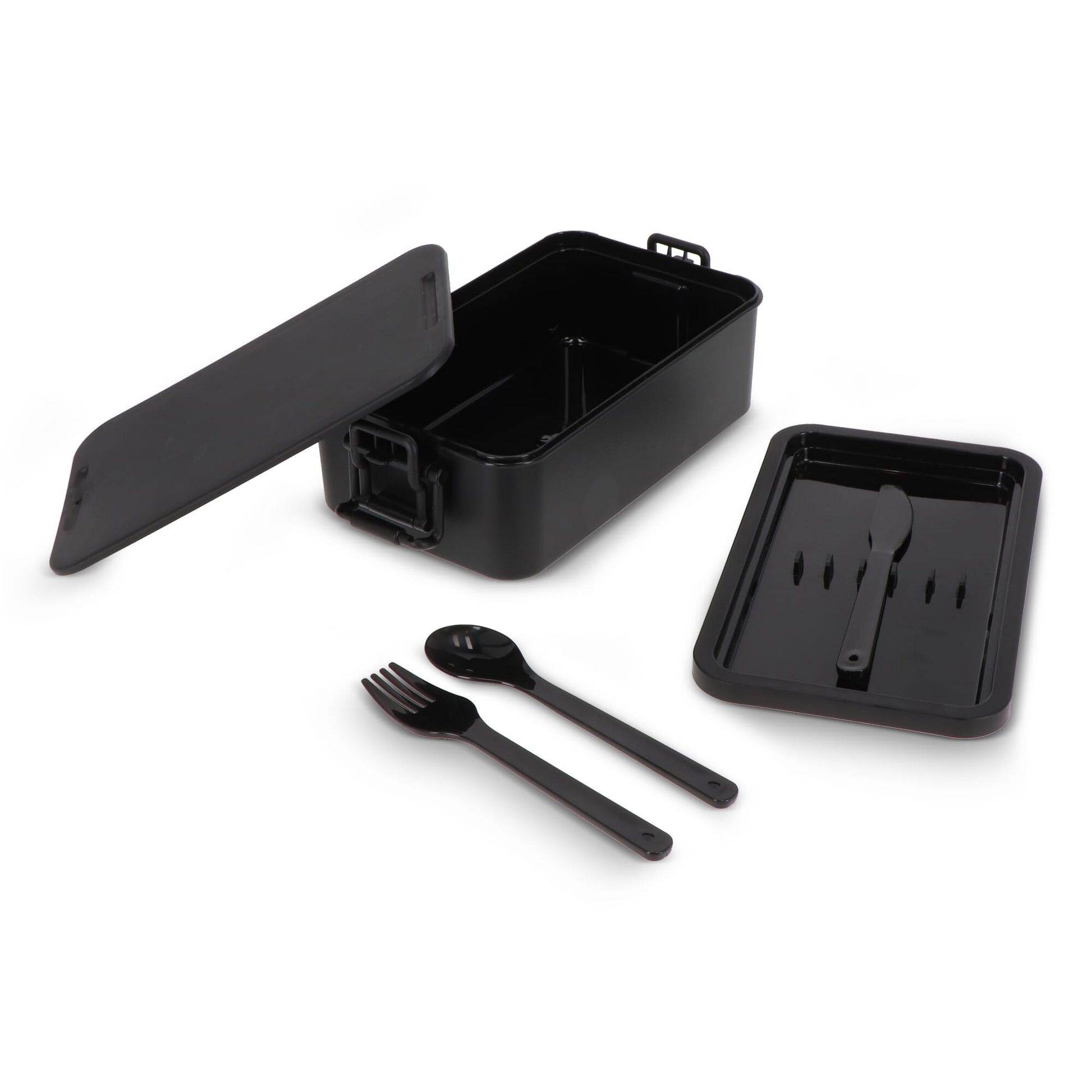 Doppelte Lunchbox mit Besteck