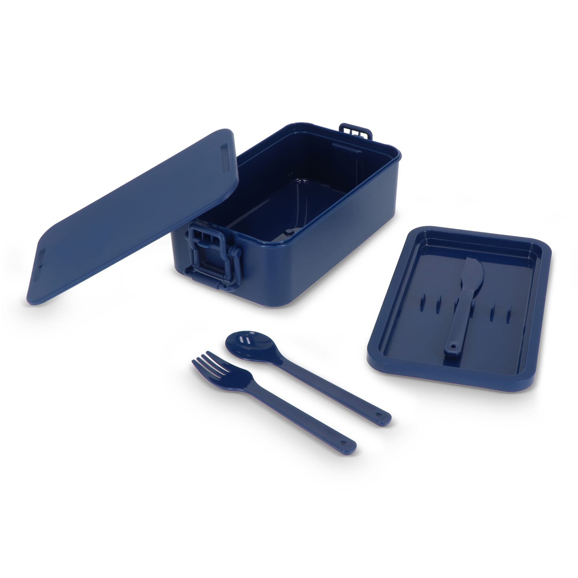 Doppelte Lunchbox mit Besteck