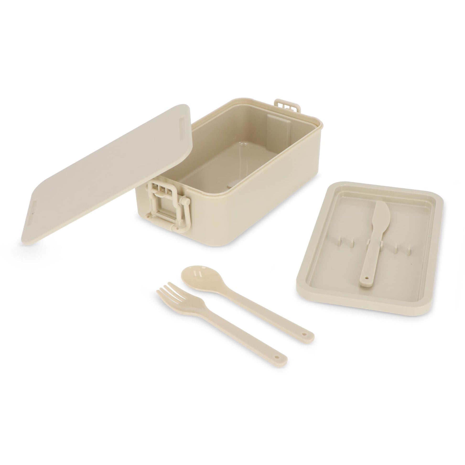 Doppelte Lunchbox mit Besteck