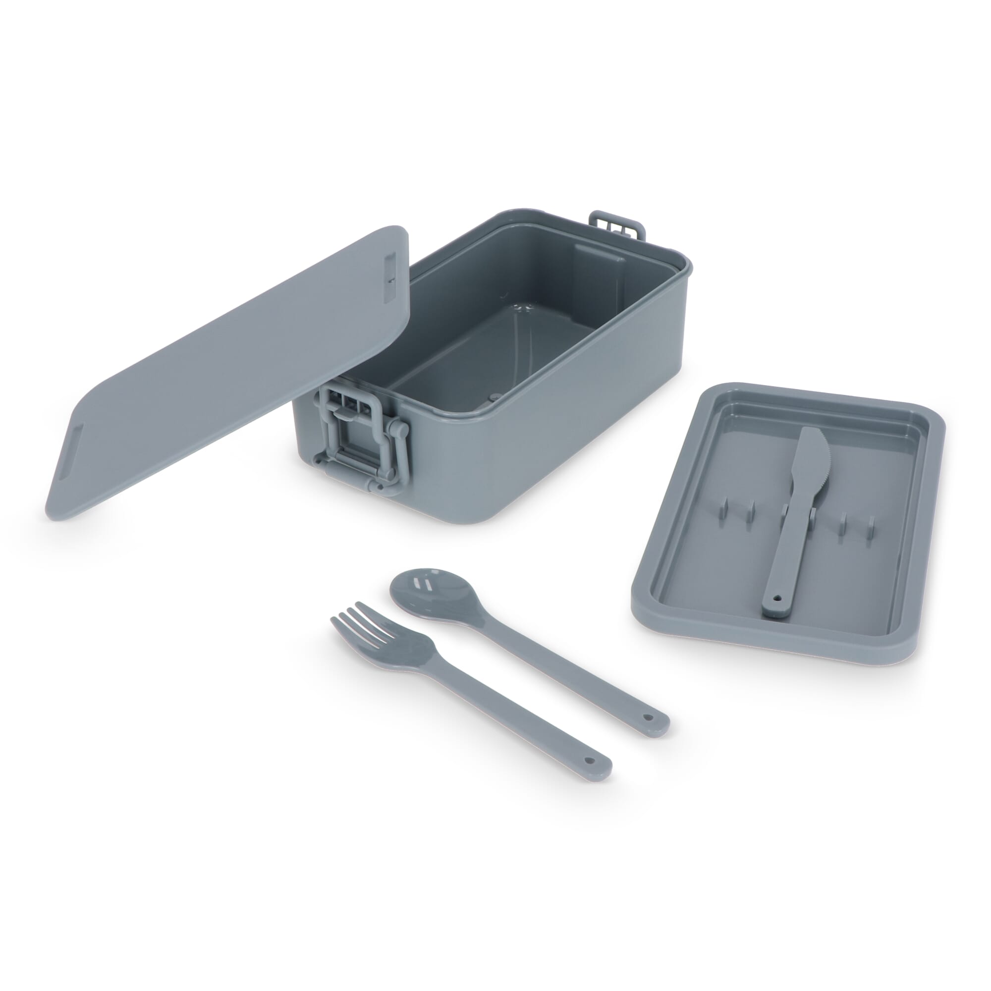 Doppelte Lunchbox mit Besteck