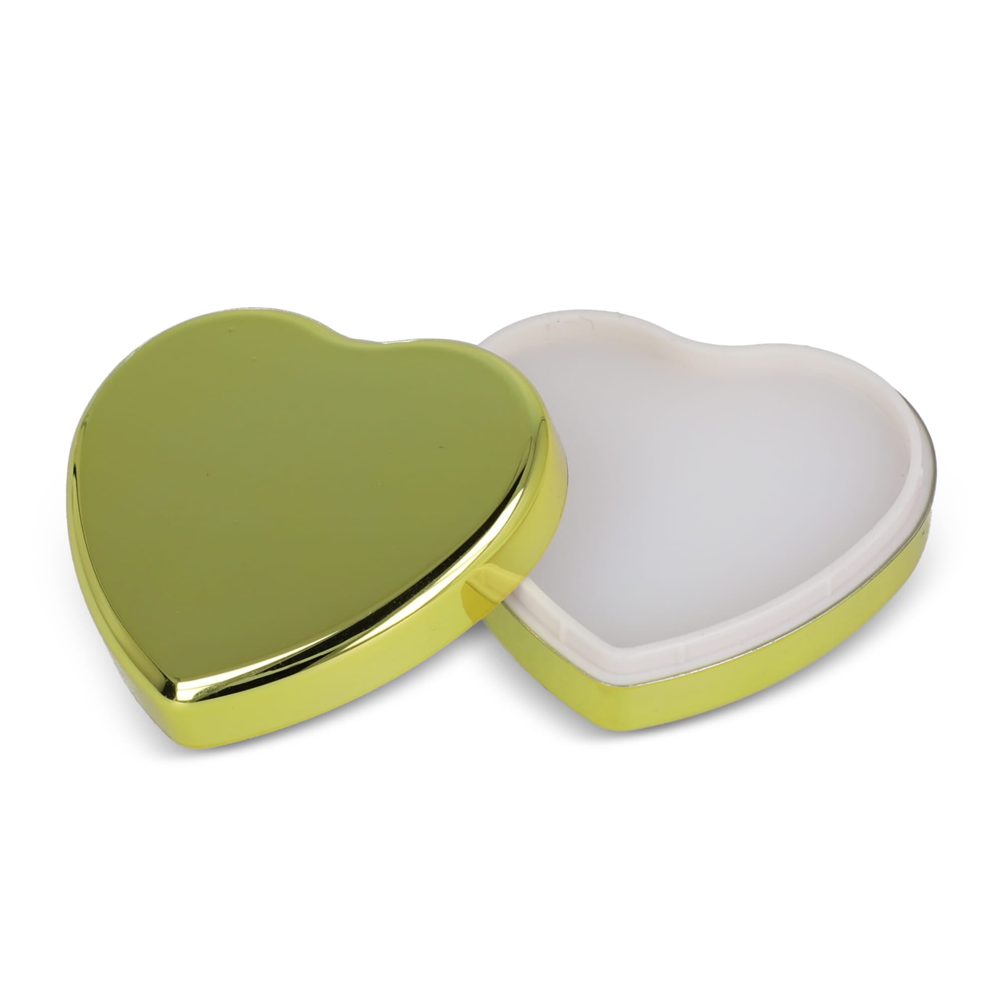 Lippenbalsam in Flacher metallischer Herzformdose