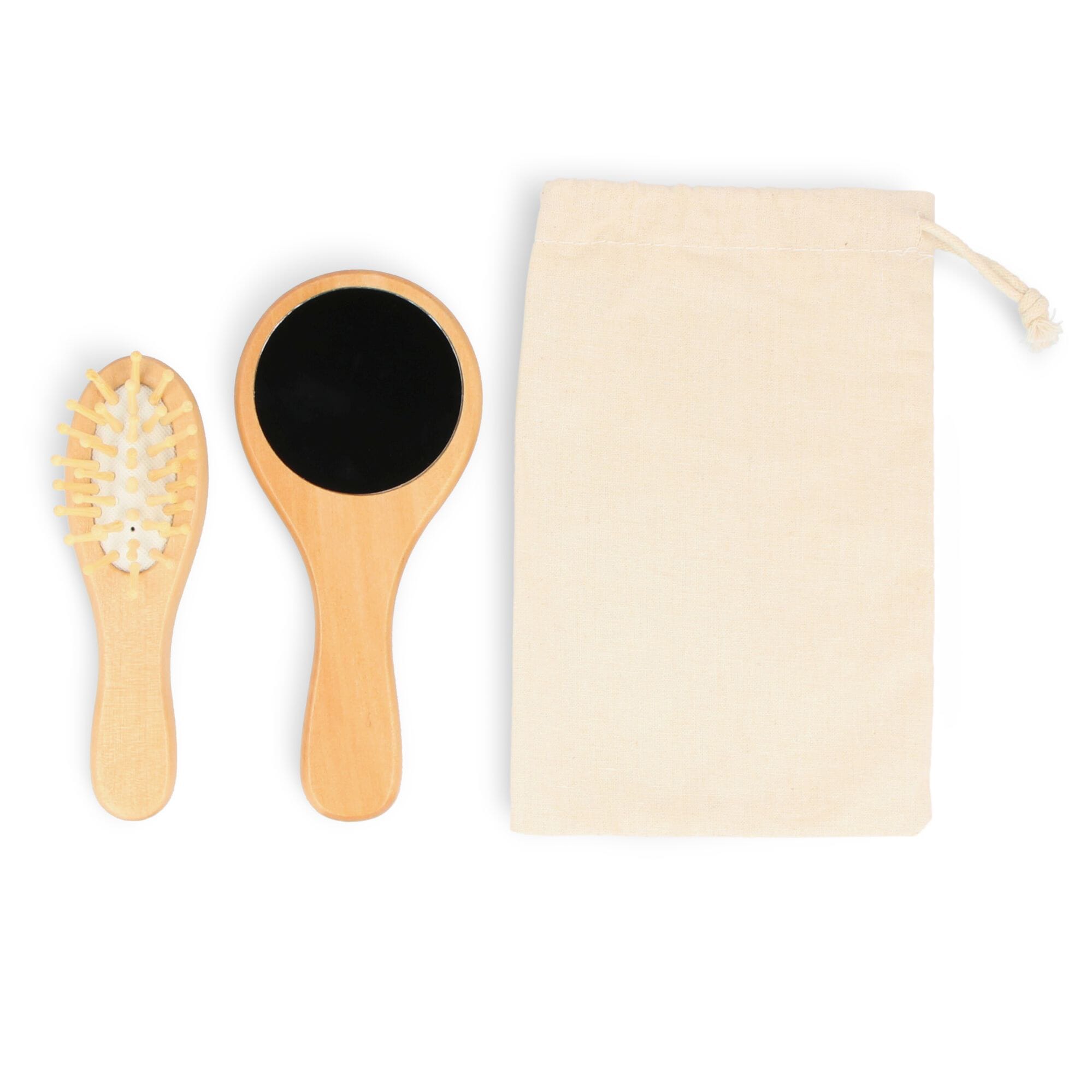 Schima superba Holz Pinsel & Spiegel Set