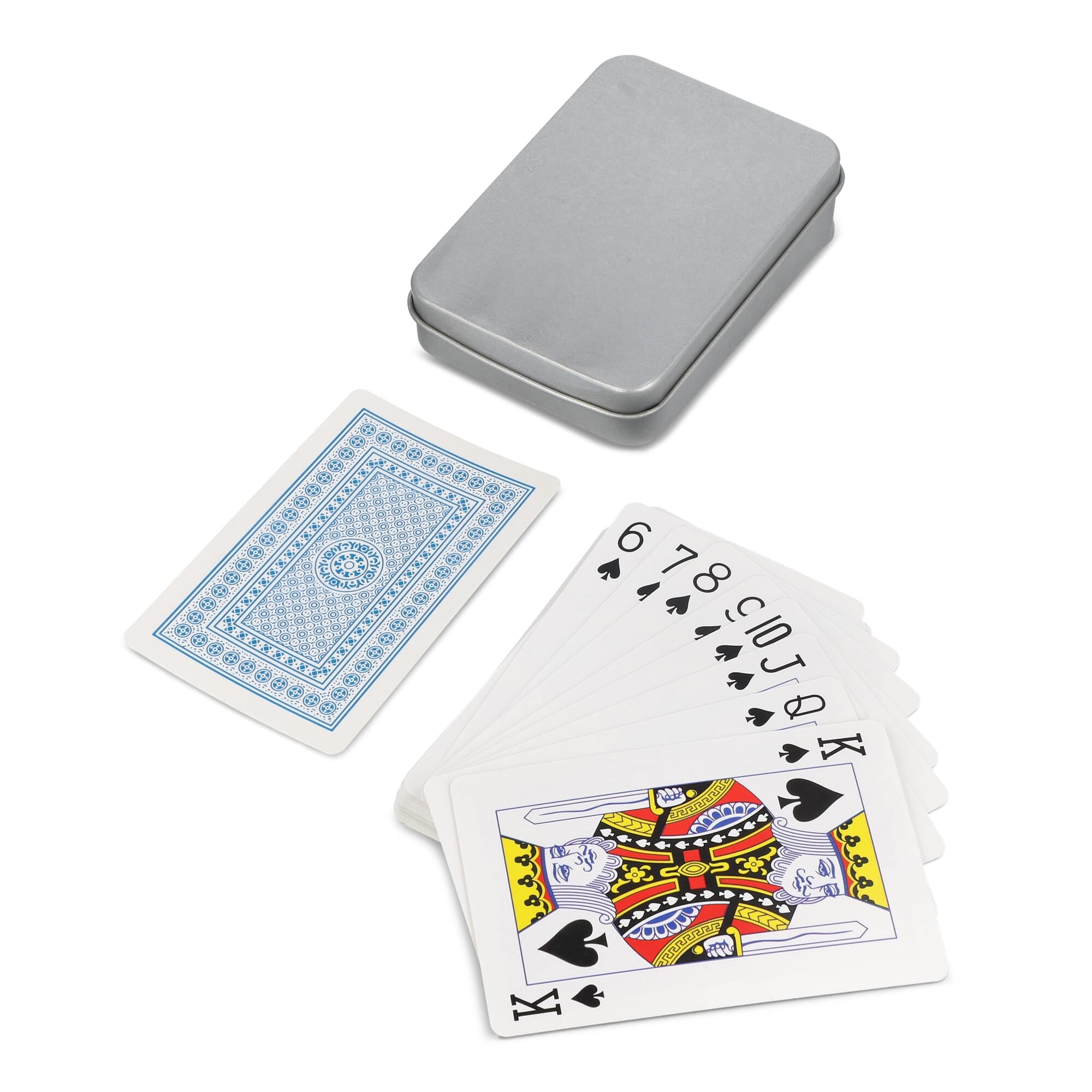 Spielkarten in Blechdose