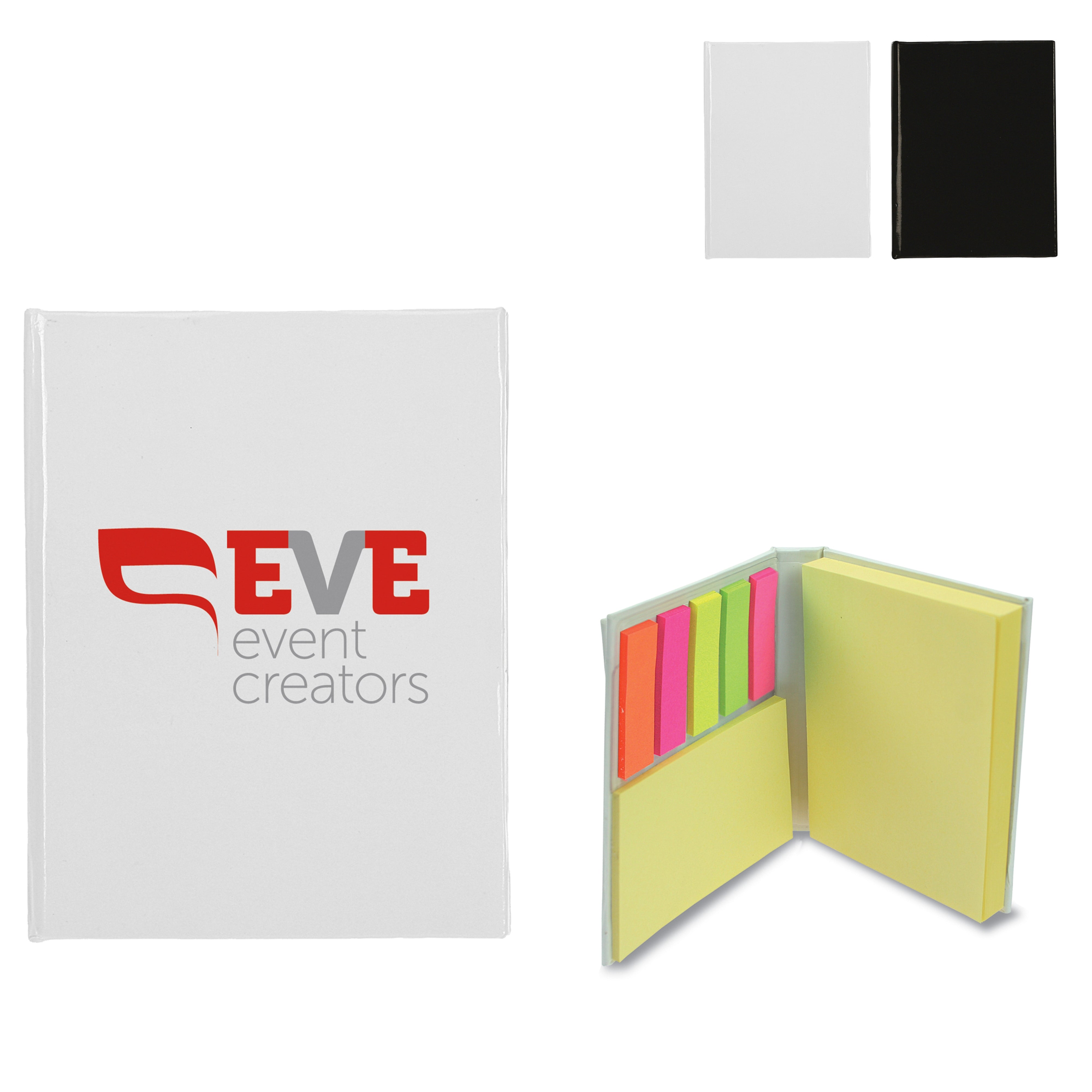 Notizblock mit Haftnotizen und Hardcover