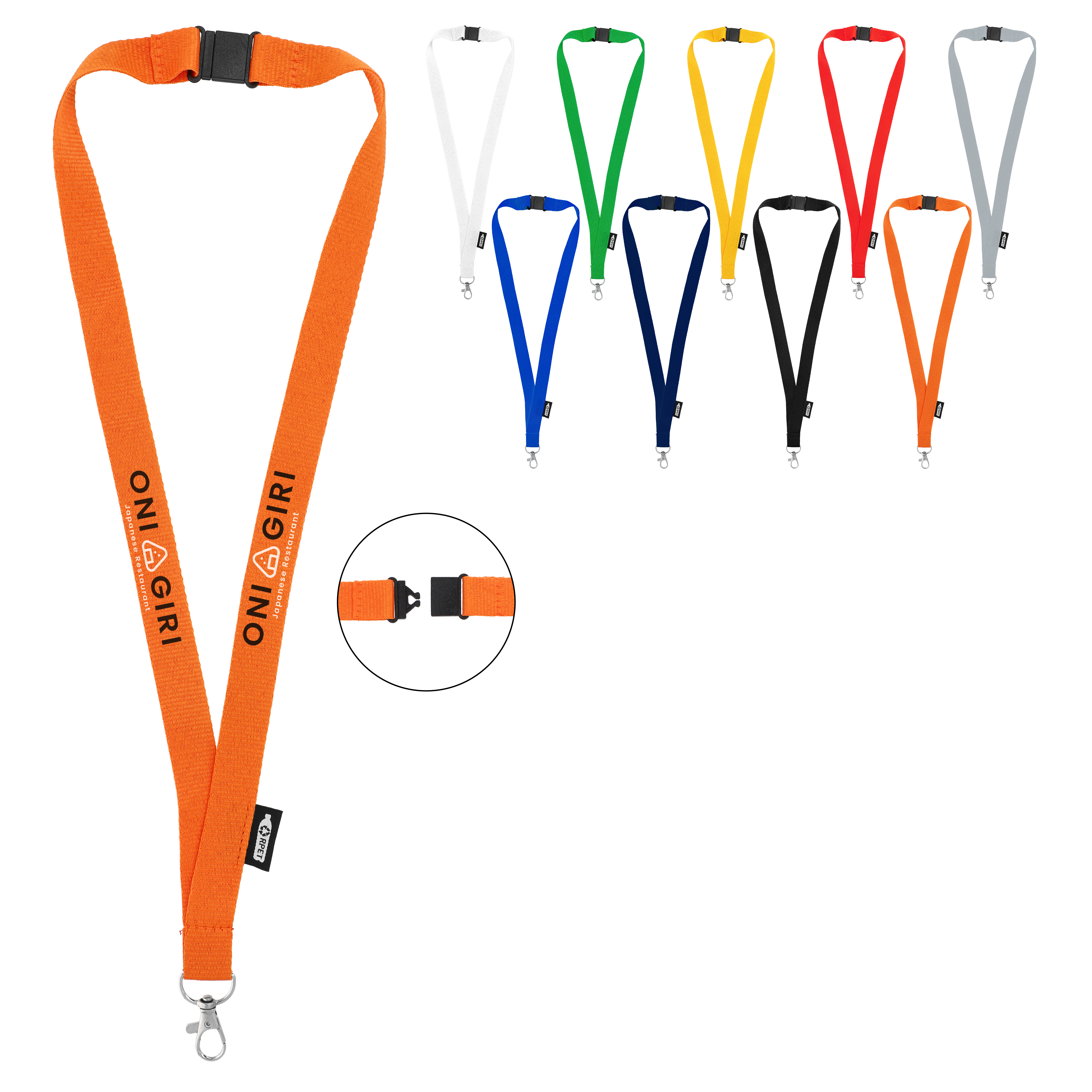 R-PET-Lanyard mit Sicherheitsverschluss
