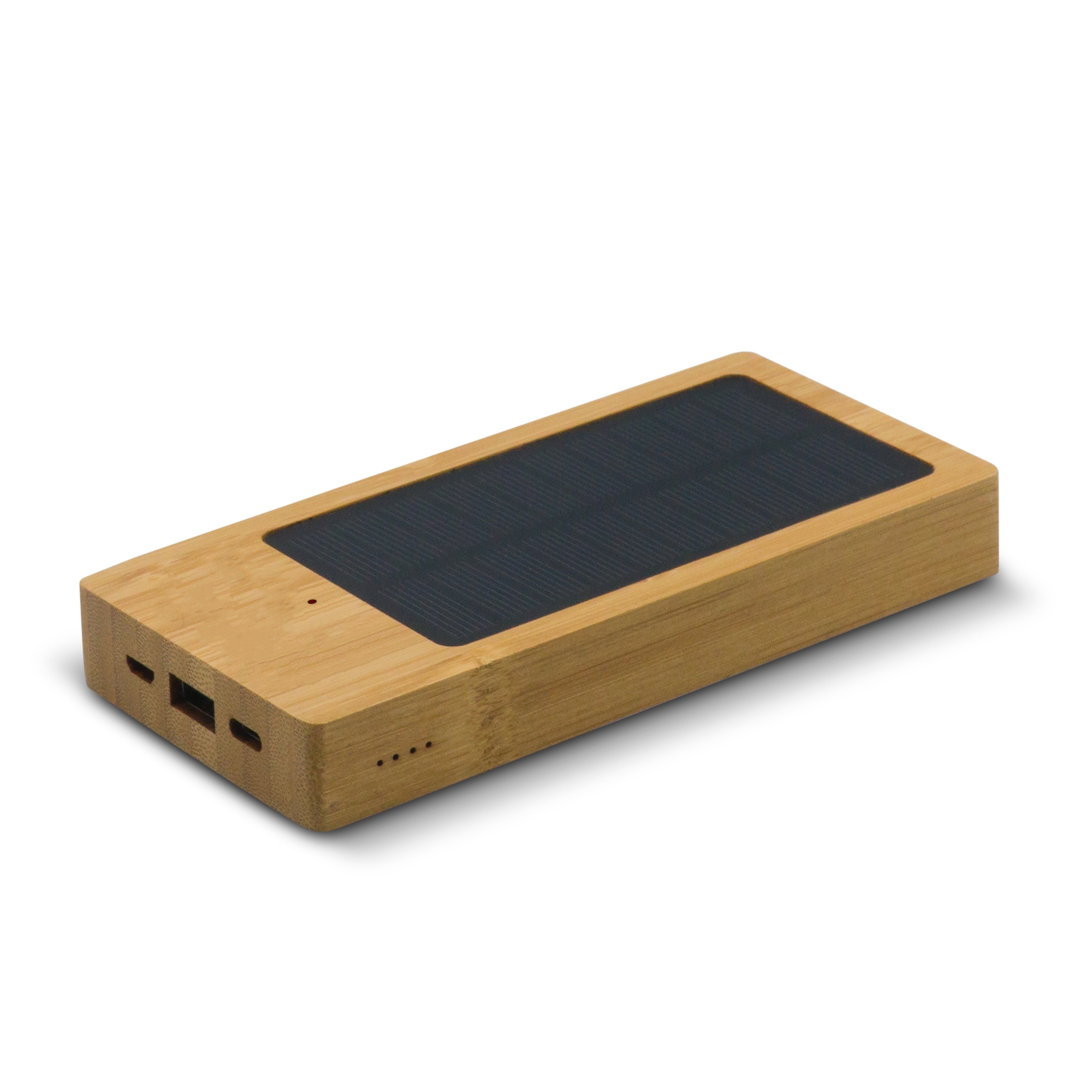 Solar Powerbank aus Bambus 8.000 mAh