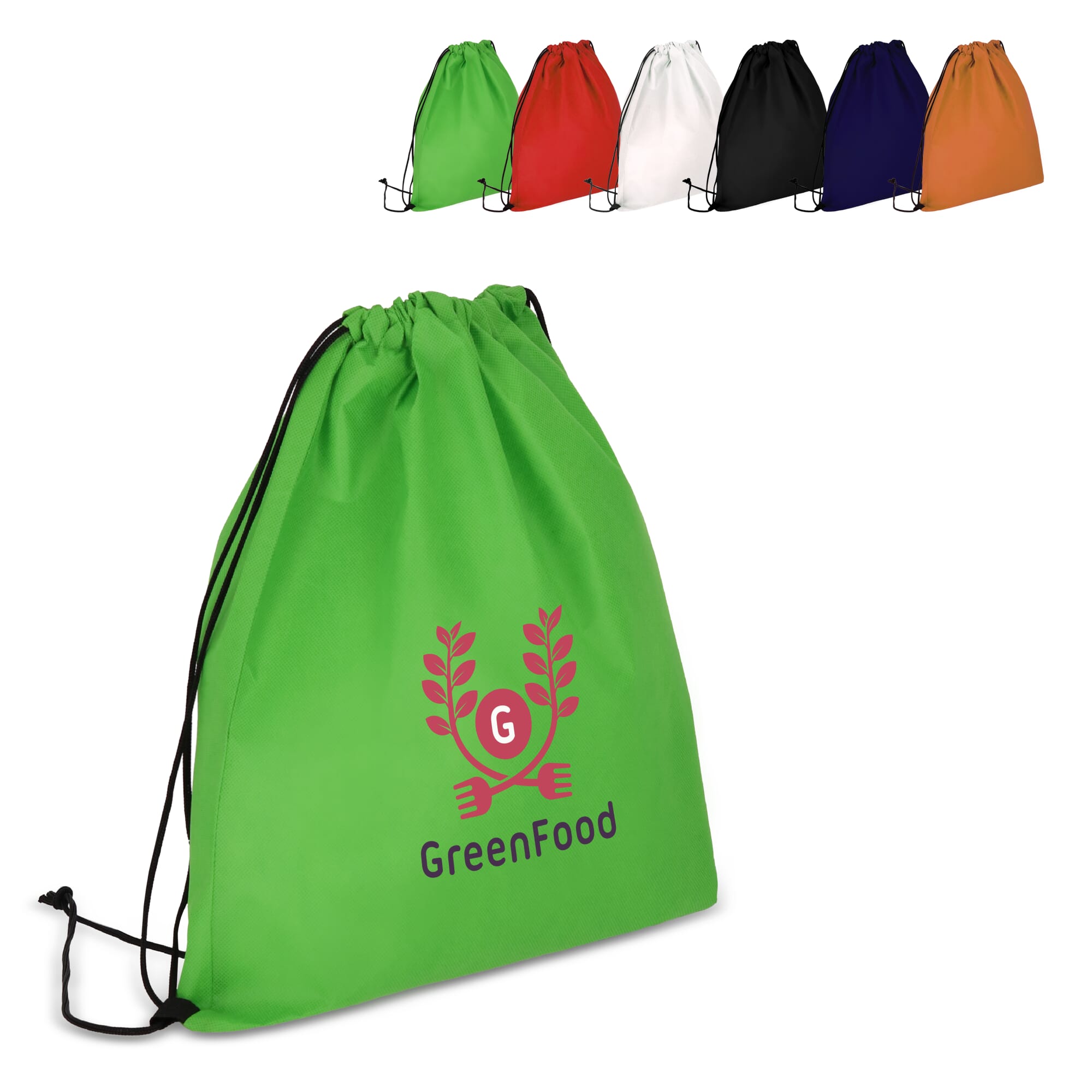 R-PET Kordelzugbeutel aus Non Woven 38 x 42cm 75g/m²