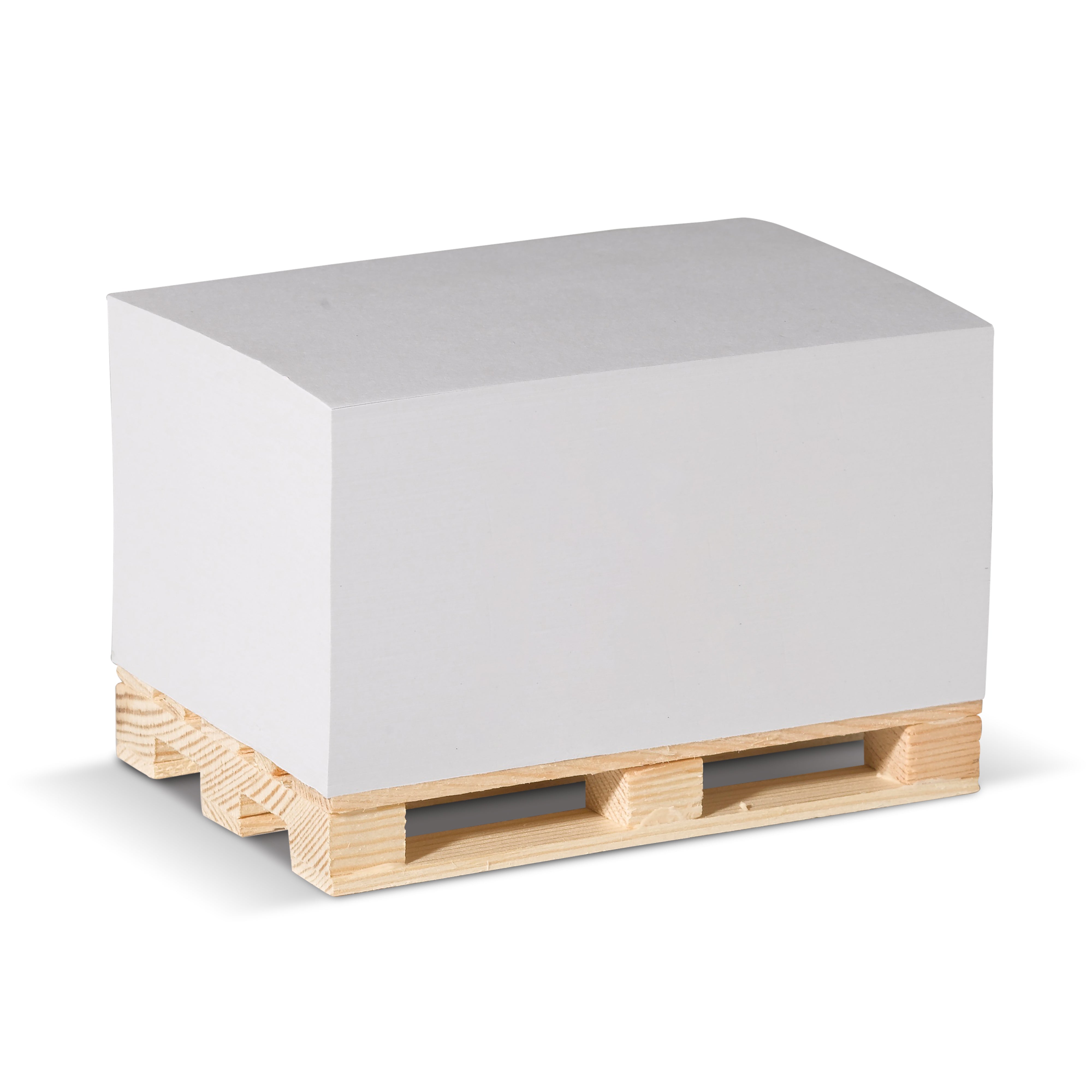 Zettelblock auf Holzpalette
