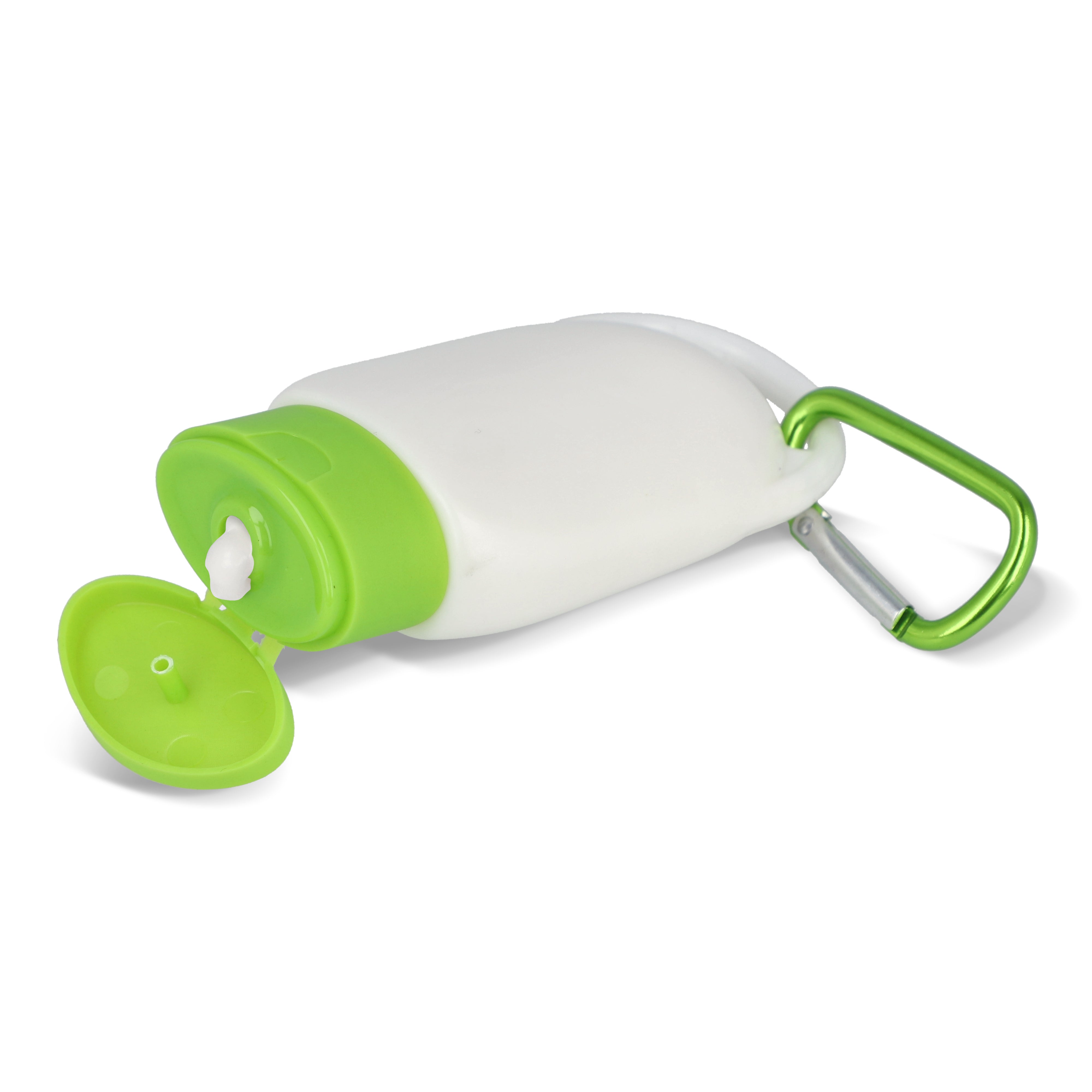 Sonnenschutzlotion mit Karabiner SPF 30 aus recyceltem Material