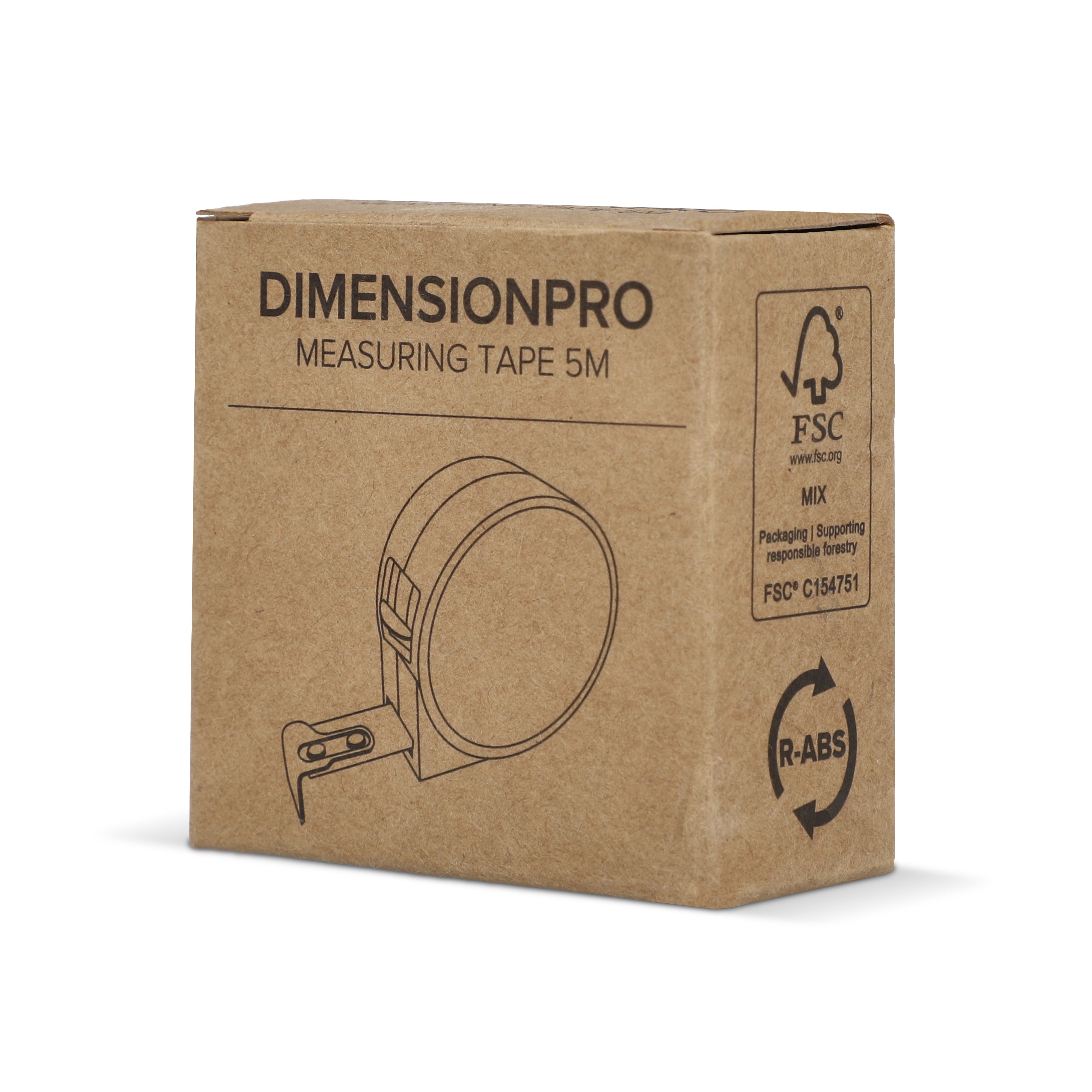 DimensionPro Rollmaßband 5 m aus recyceltem ABS