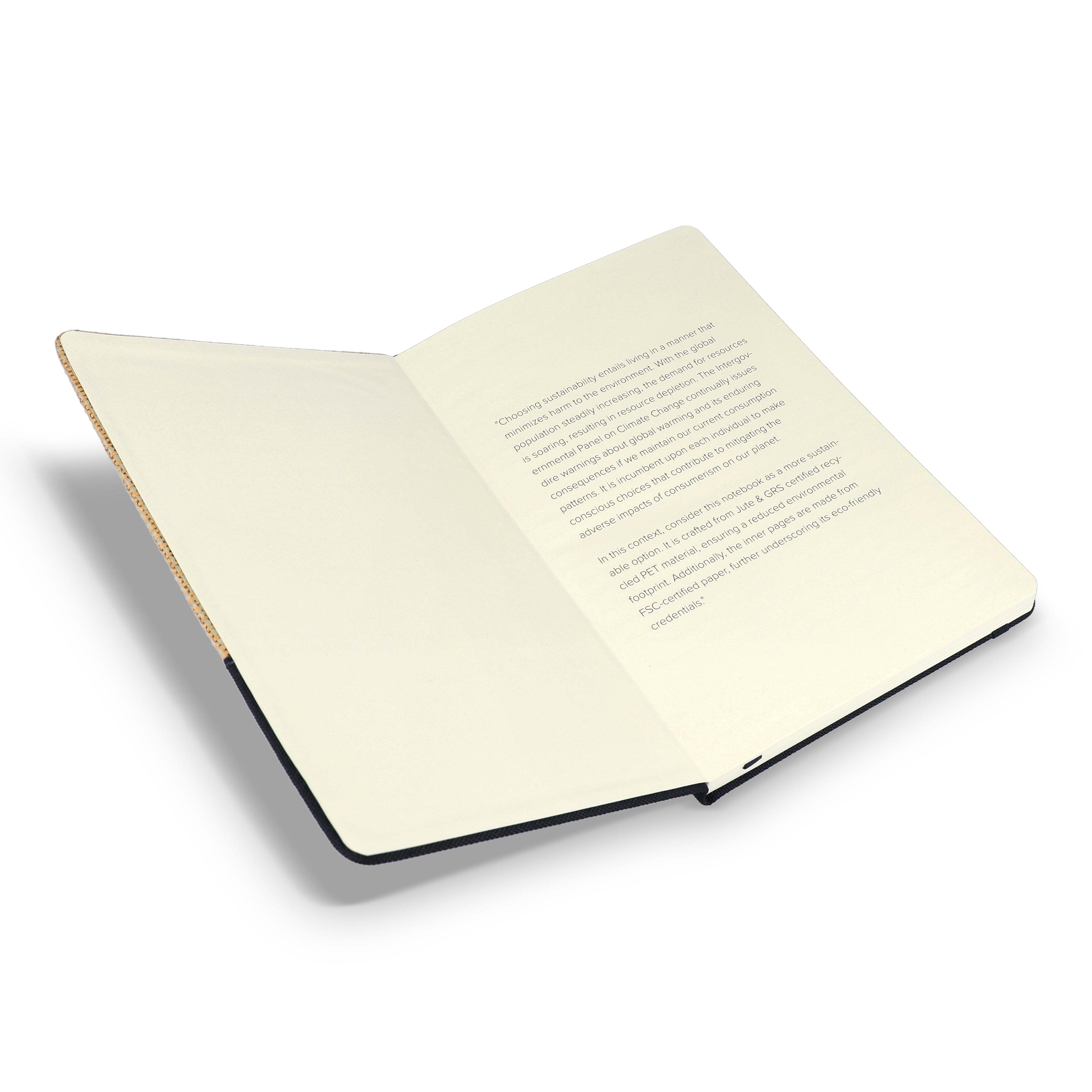 Nachhaltiges A5 Notizbuch aus Jute & RPET