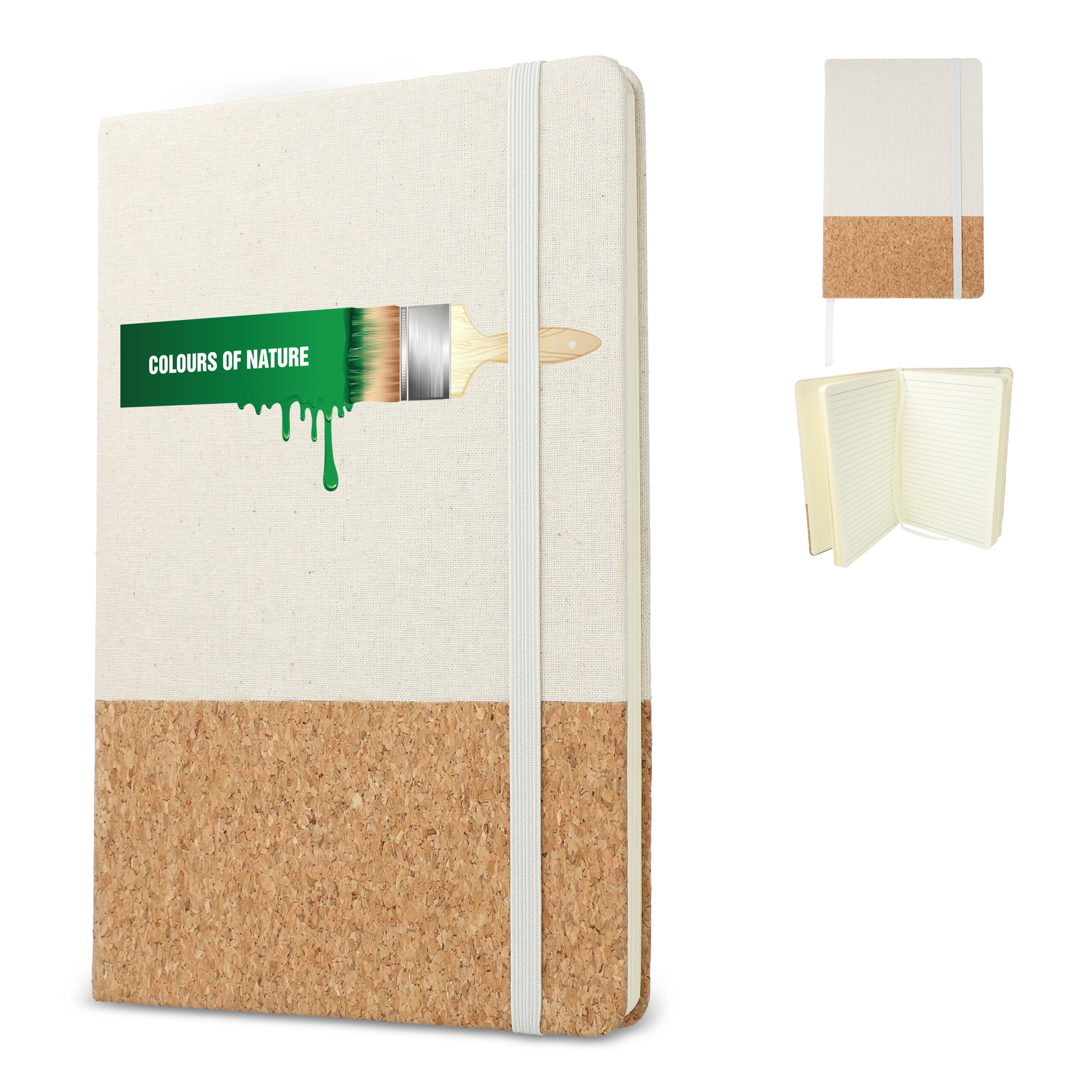 A5 Notizbuch aus Baumwolle & Kork