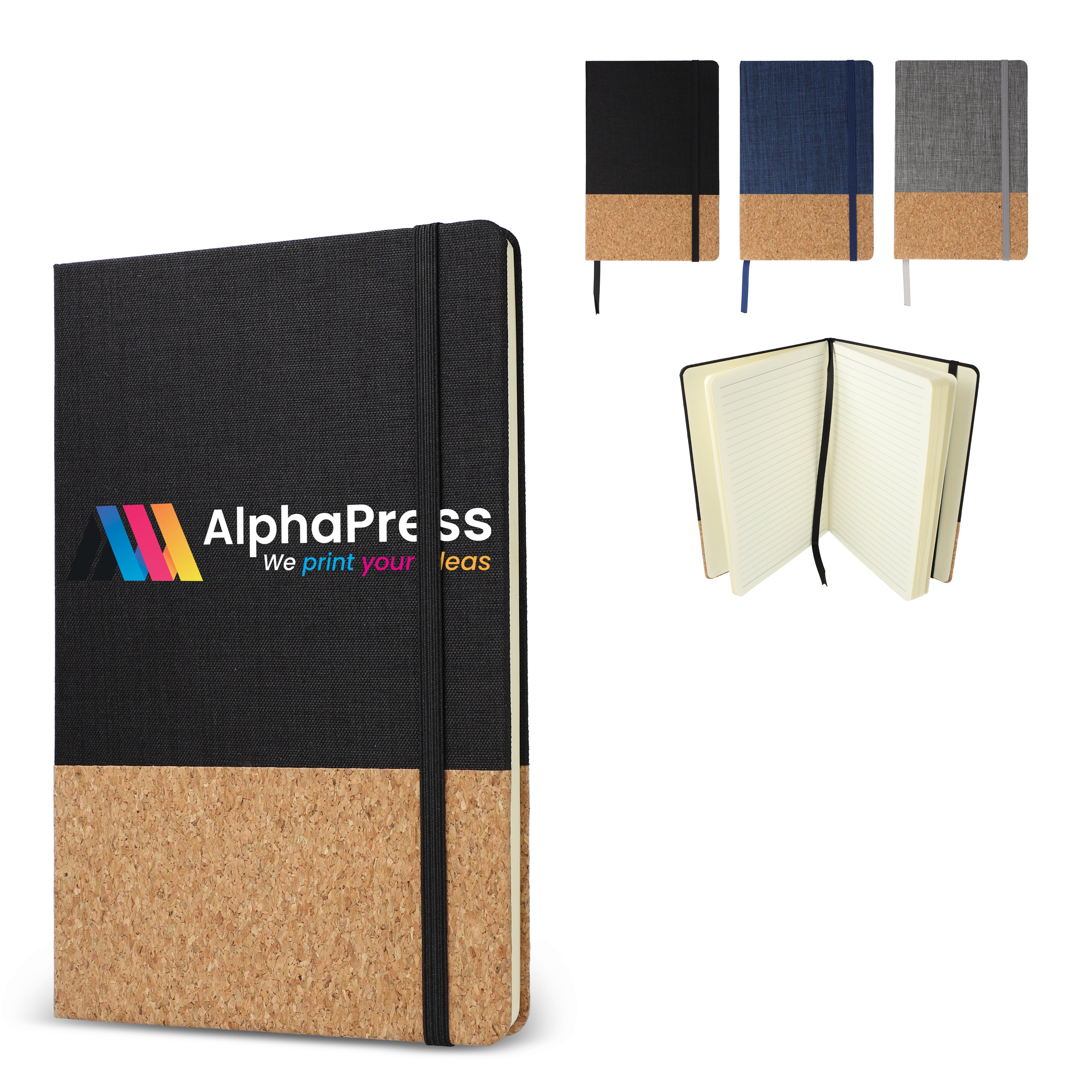 A5 Notizbuch aus RPET & Kork + FSC