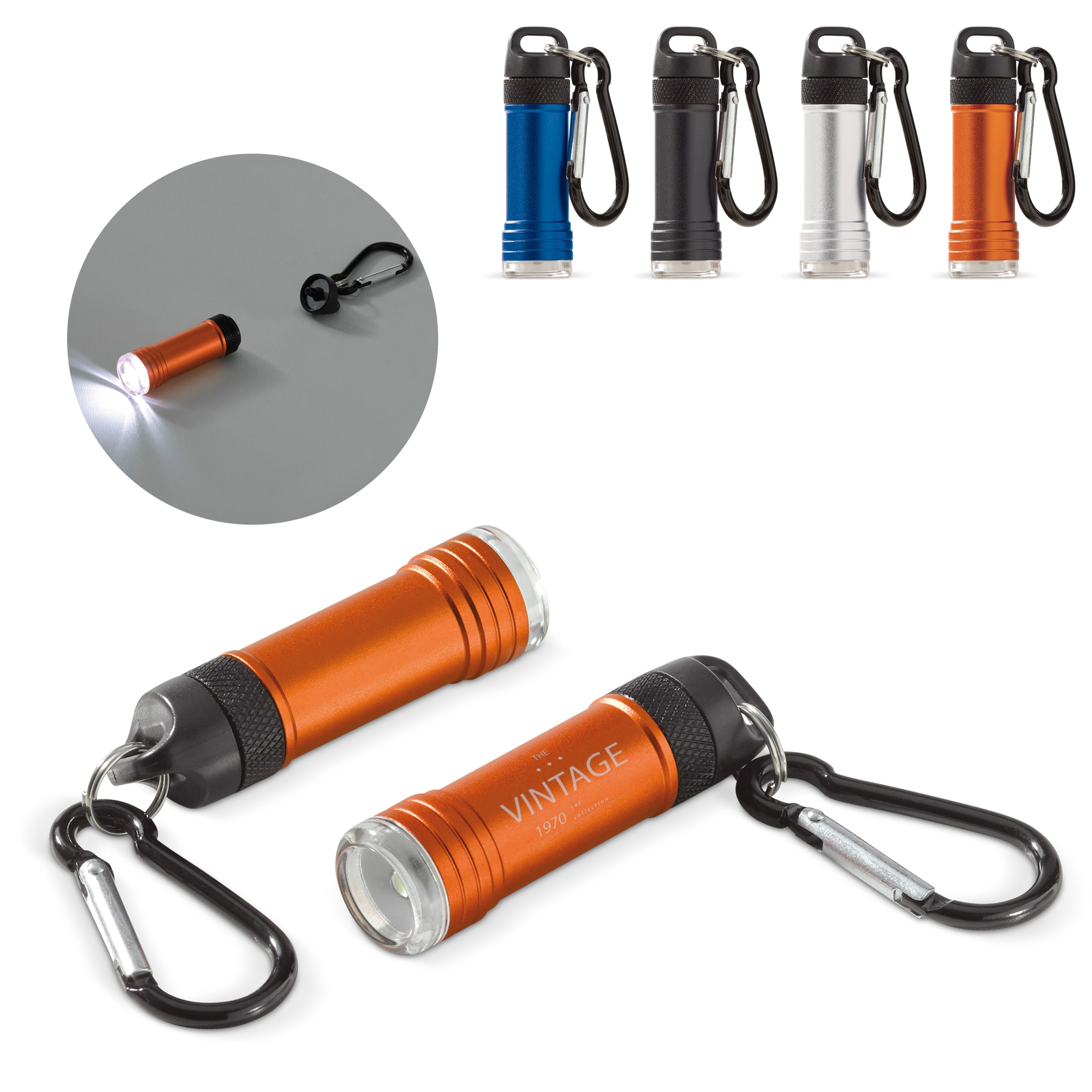 Magnetische LED-Taschenlampe „Survival“ mit Karabiner