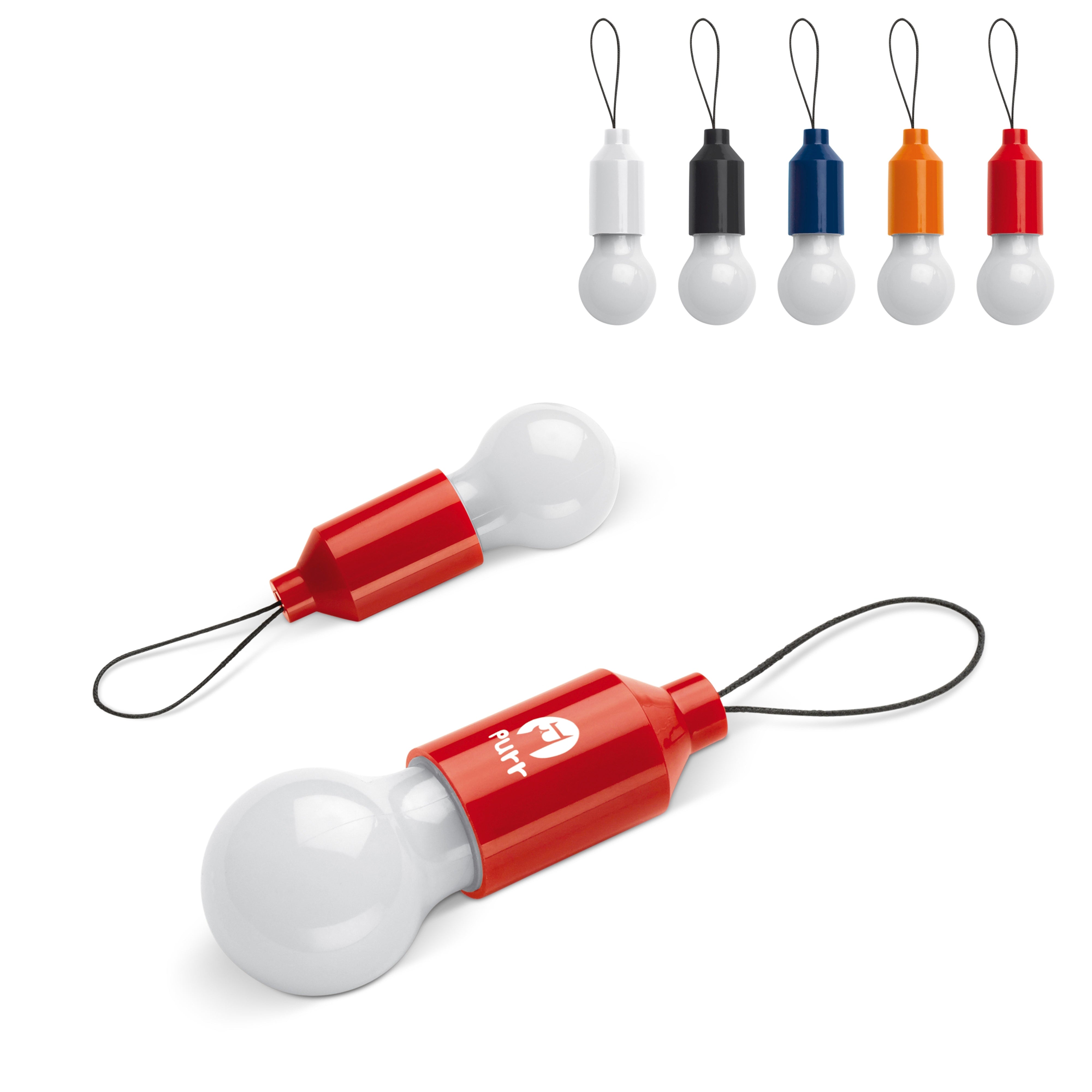 LED-Schlüsselanhänger in Glühlampenform