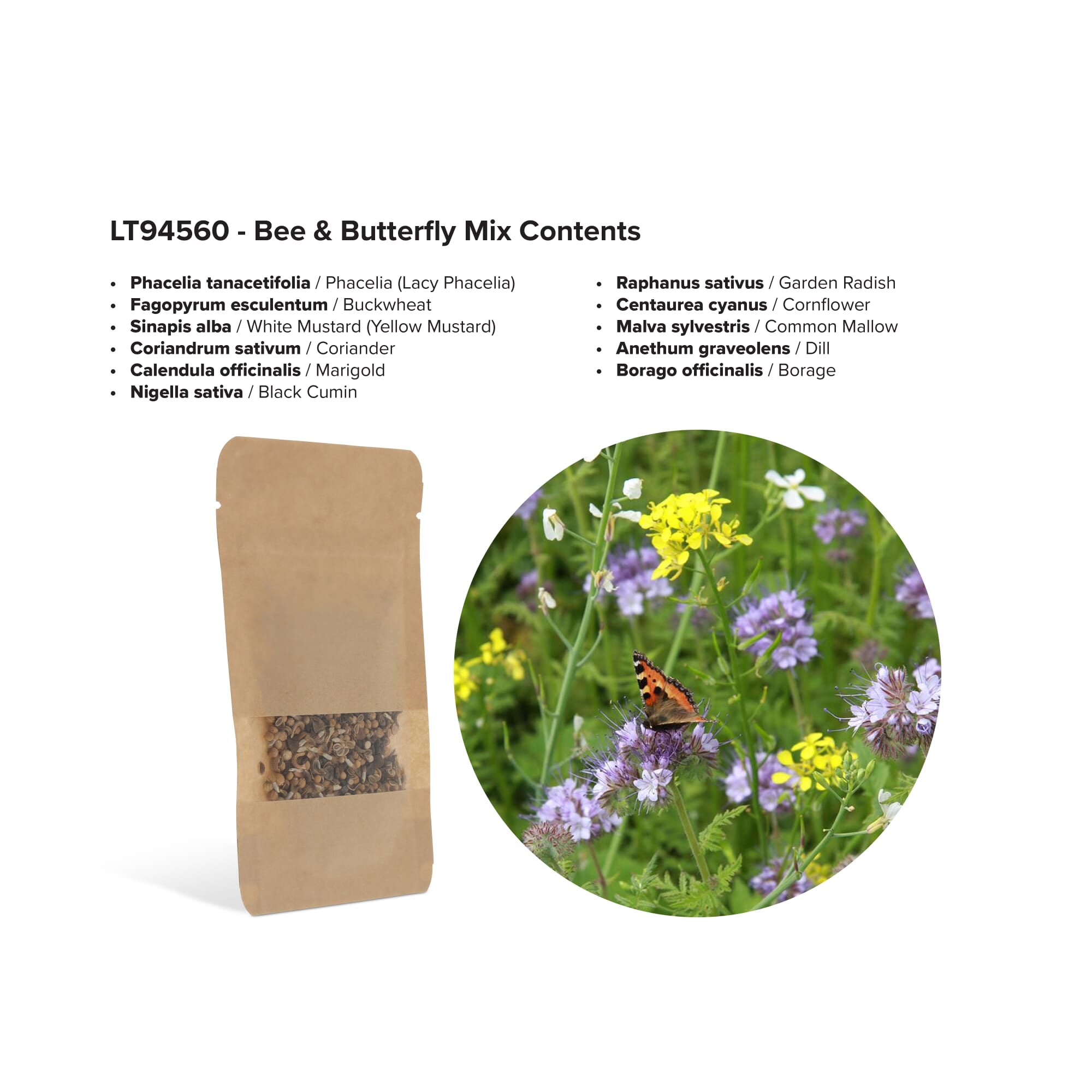 Tüte mit 4 Gramm Bienen- & Schmetterlingsblüten