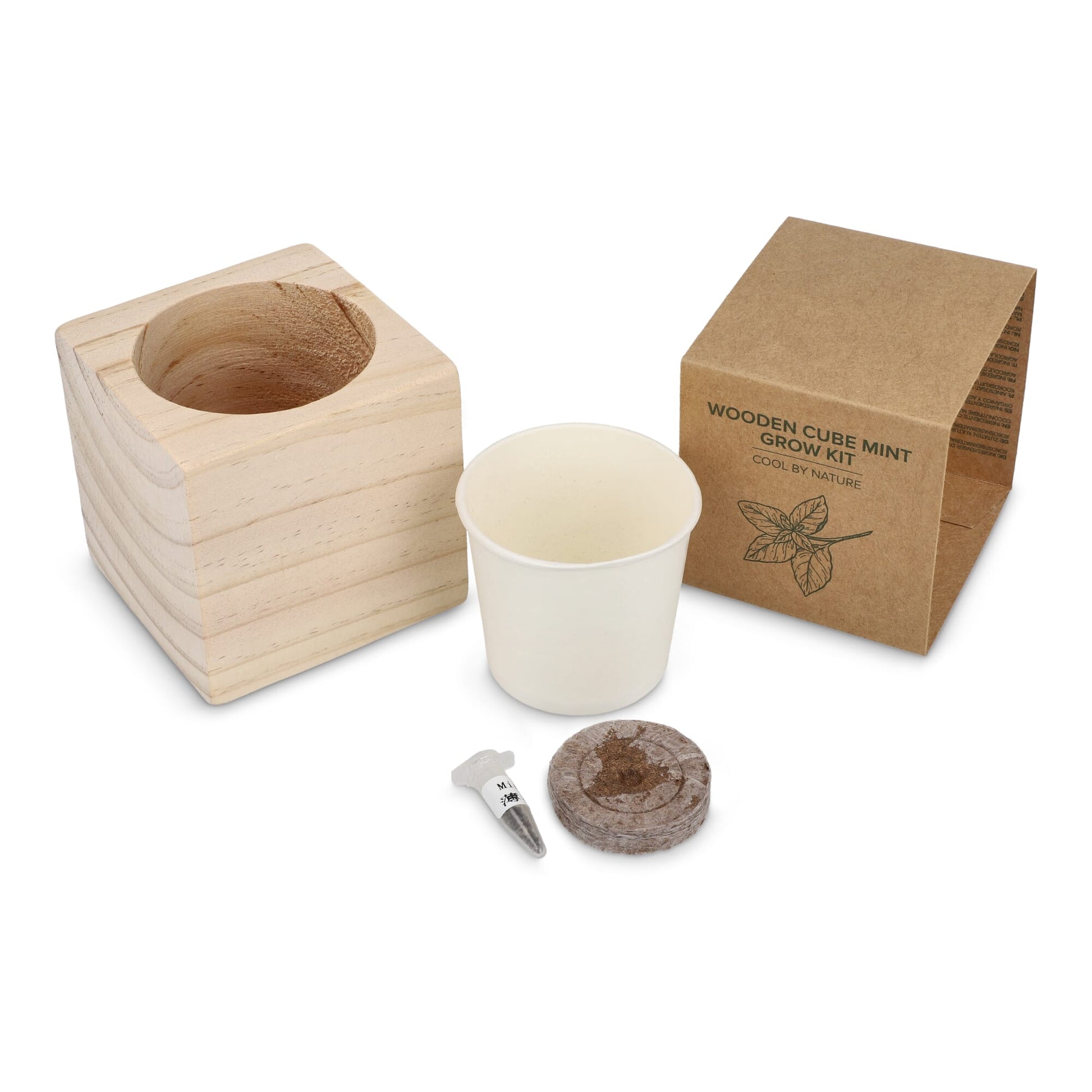 FSC-Holzpflanzgefäß-Set – Mint