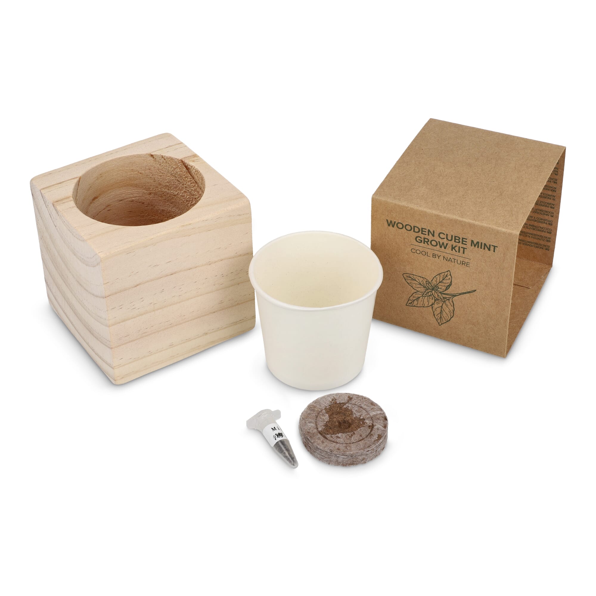 FSC-Holzpflanzgefäß-Set – Mint