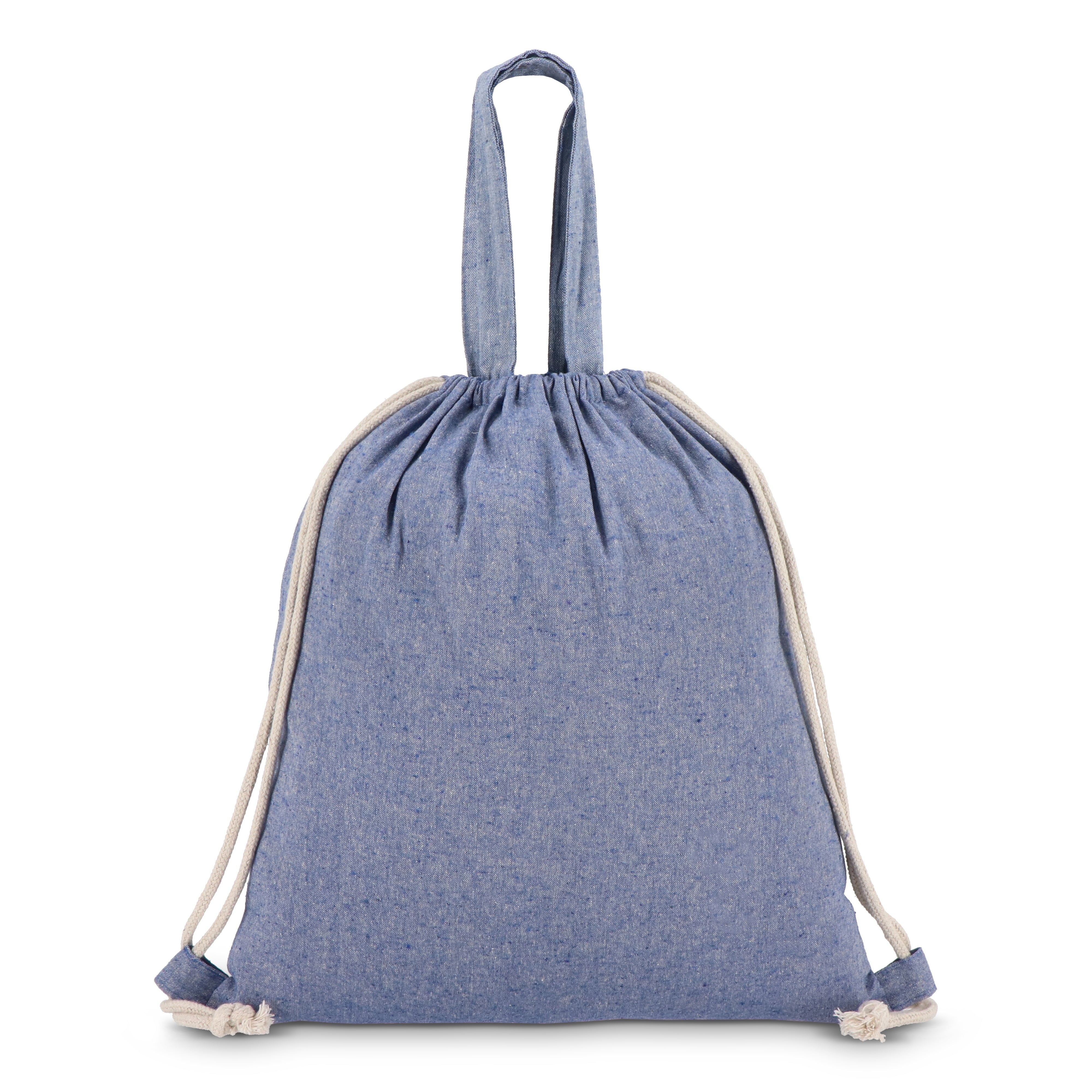 Recycelte Baumwolltasche mit Kordelzug & Tragegriffen