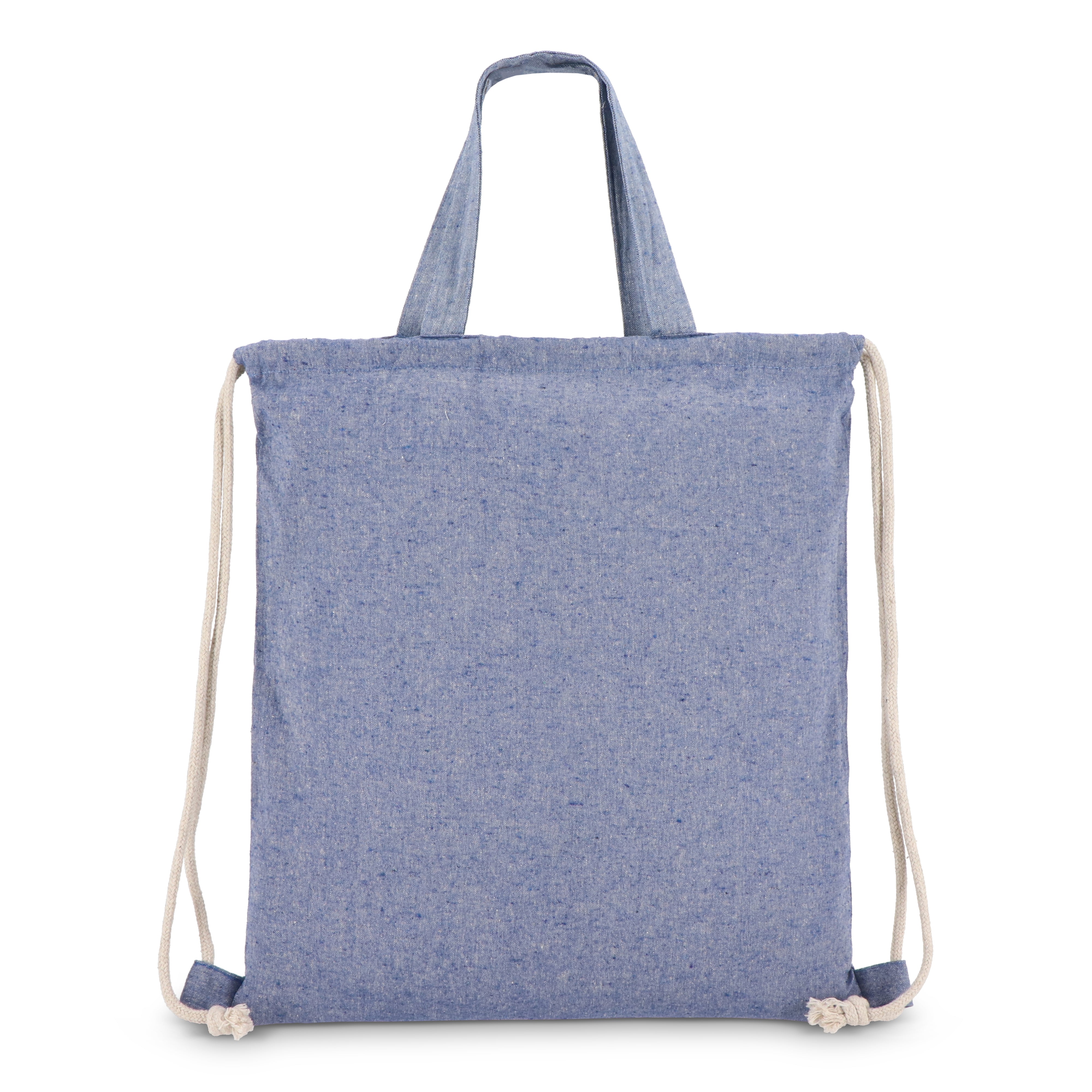 Recycelte Baumwolltasche mit Kordelzug & Tragegriffen