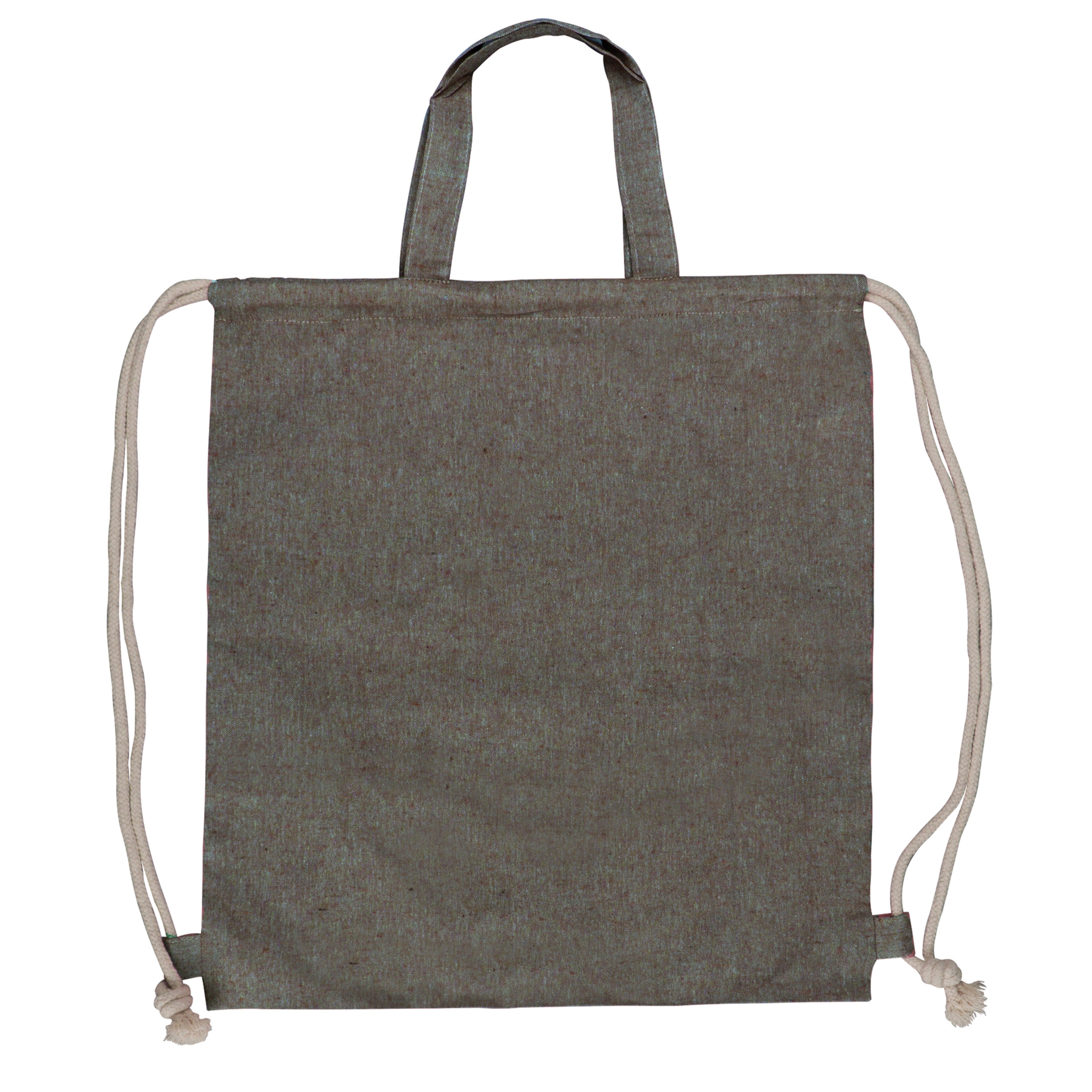 Recycelte Baumwolltasche mit Kordelzug & Tragegriffen