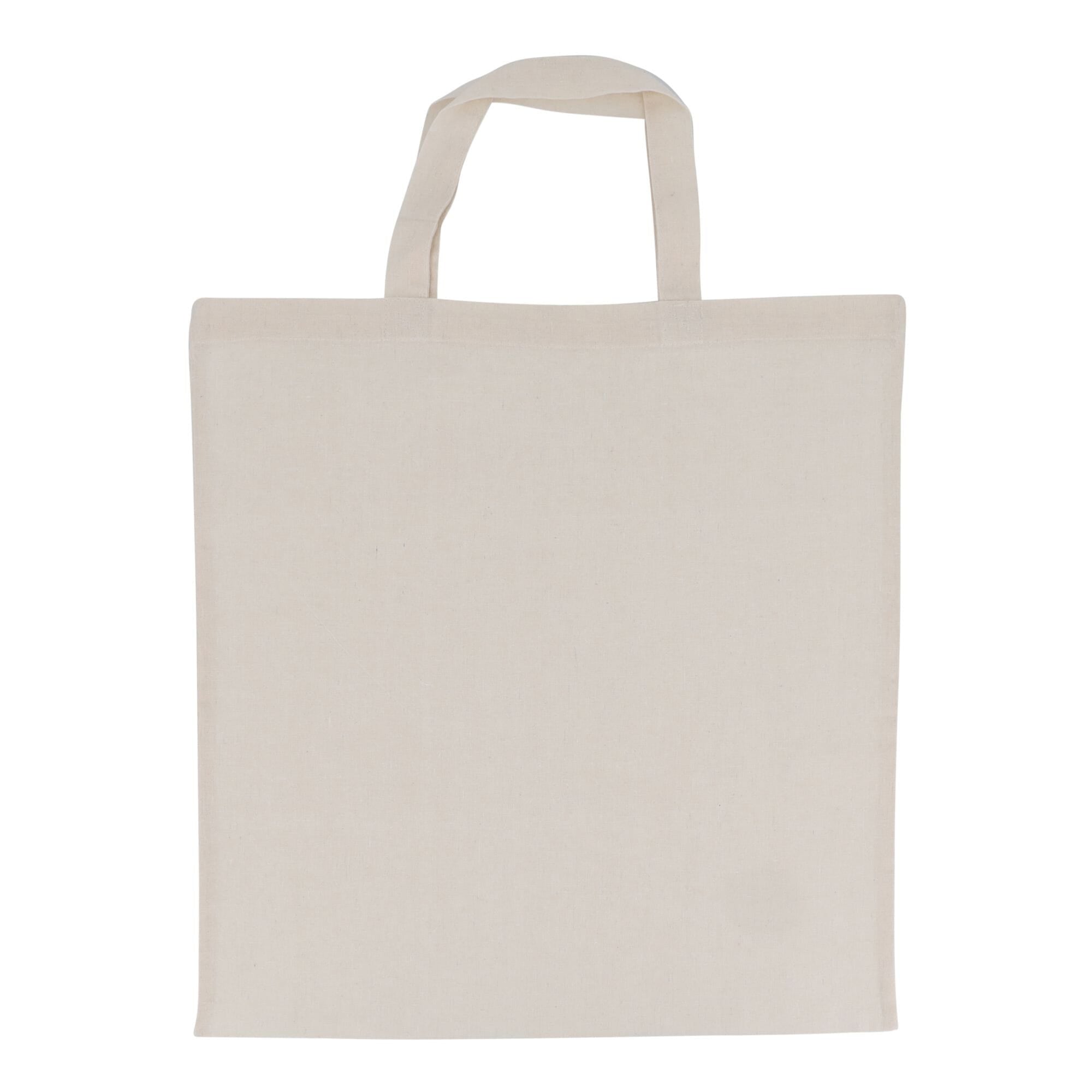 Tragetasche aus Baumwolle OEKO-TEX® 140g/m² 38x42cm kurze Henkel
