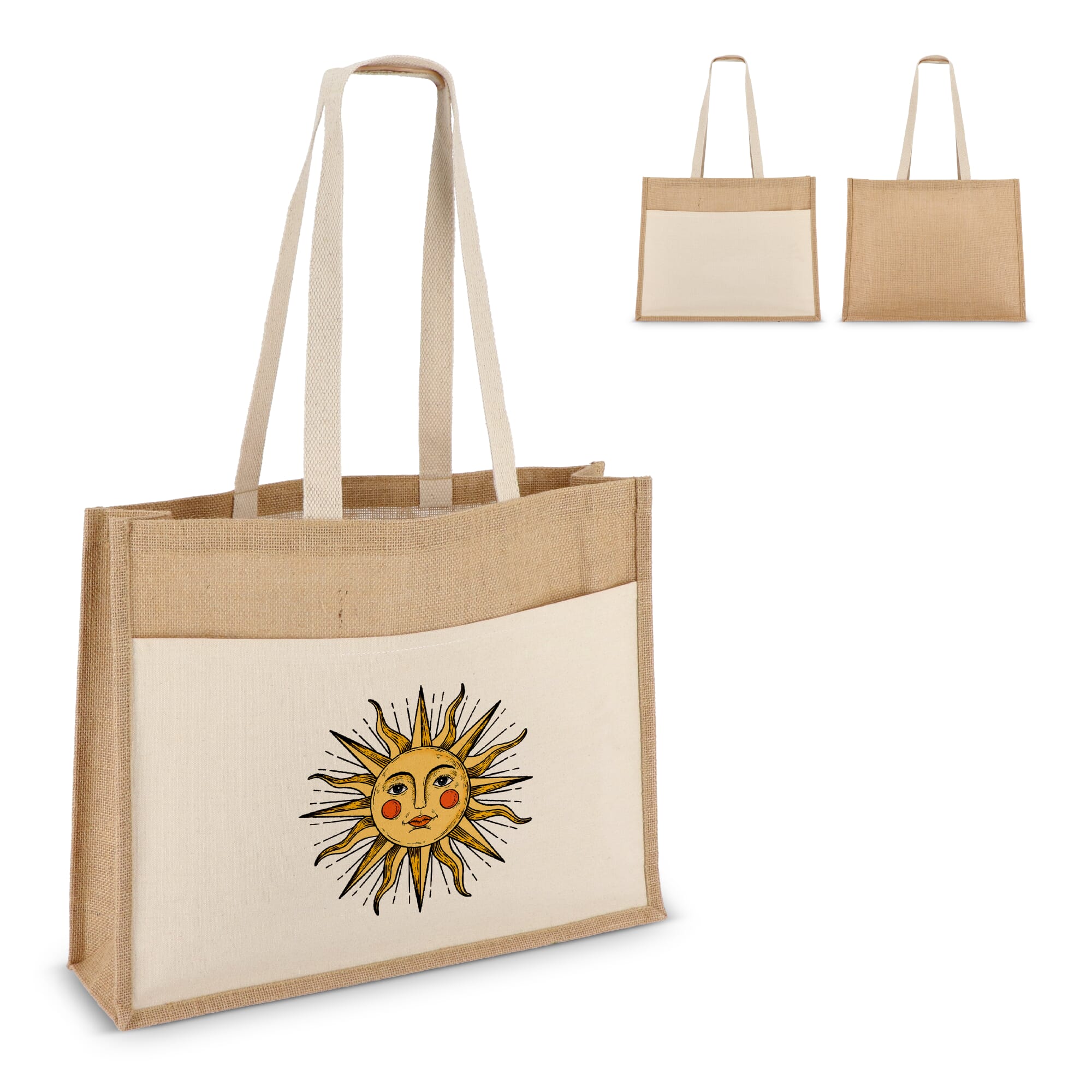 Jute Tragetasche OEKO-TEX® 45 x 12 x 35cm 320g/m²