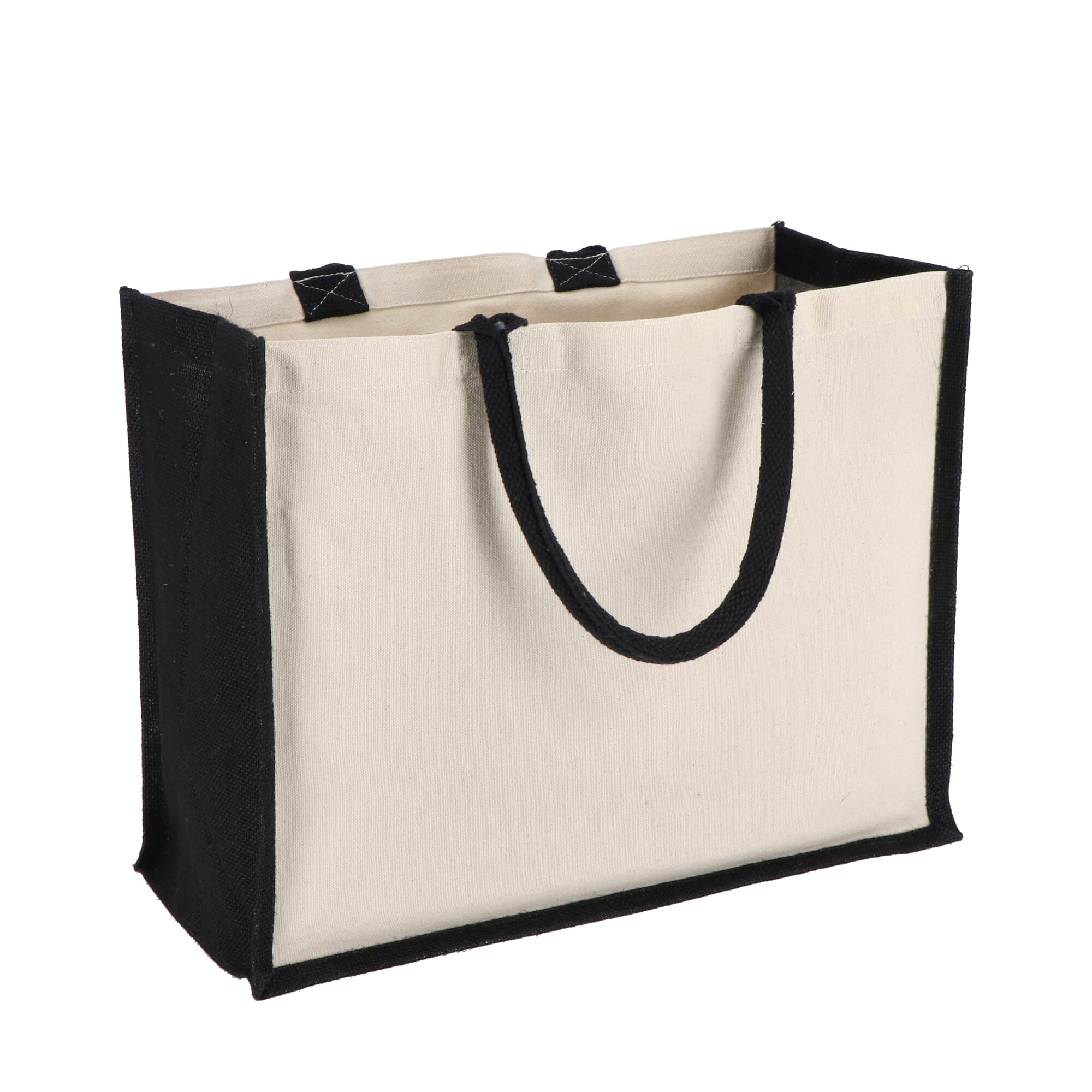Jute-Baumwolle Tragetasche OEKO-TEX® 42,5 x 19 x 32cm 320g/m²