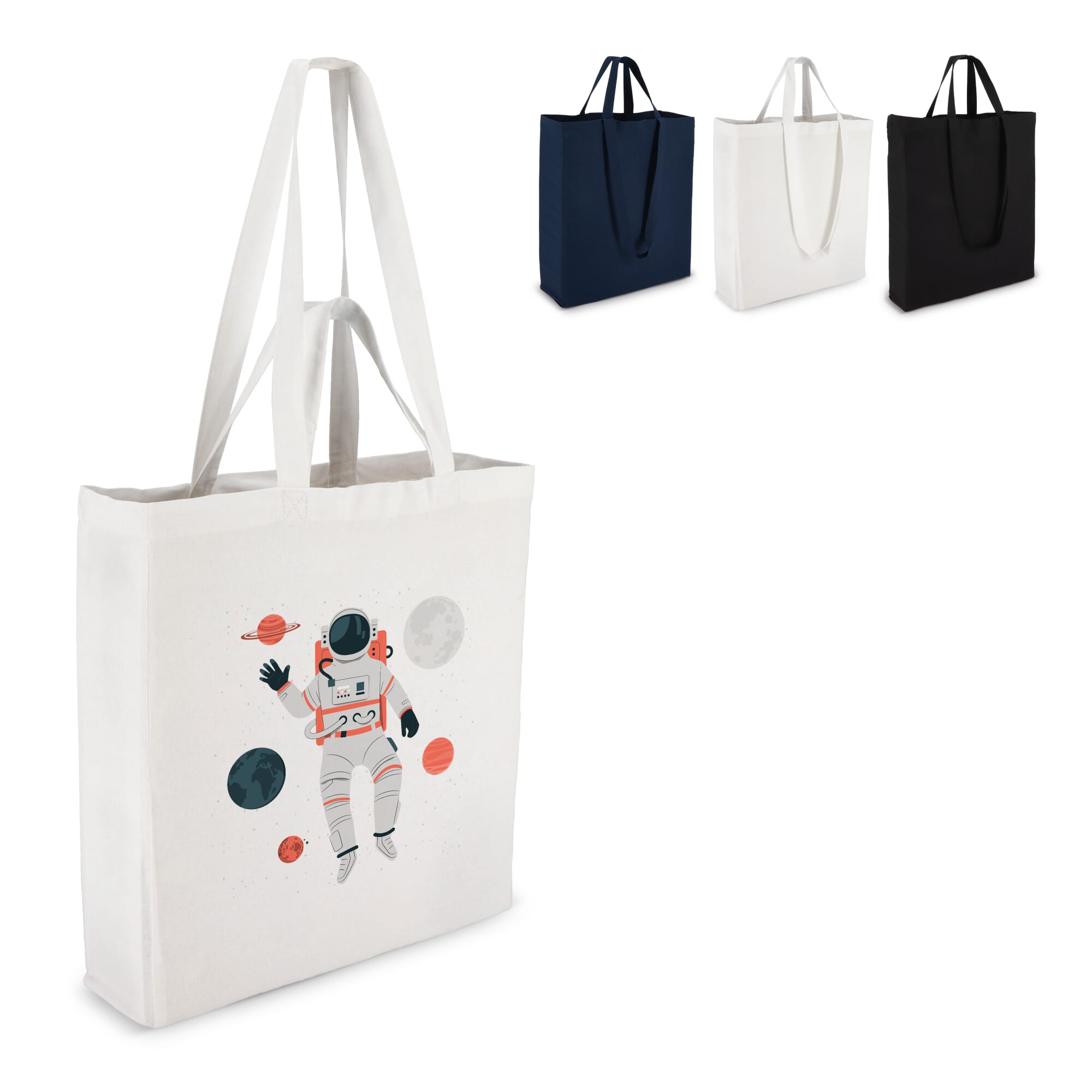 Tragetasche aus Baumwolle OEKO-TEX® 38 x 10 x 42cm 140g/m²