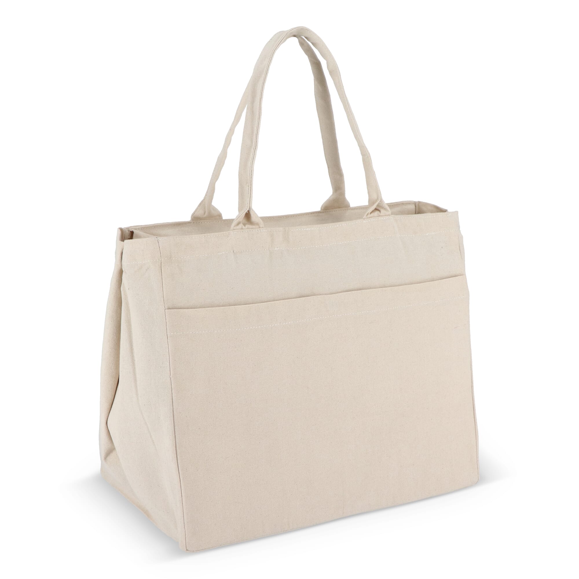 Baumwoll-Tragetasche mit Reißverschluss OEKO-TEX® 39 x 24 x 34cm 320g/m²