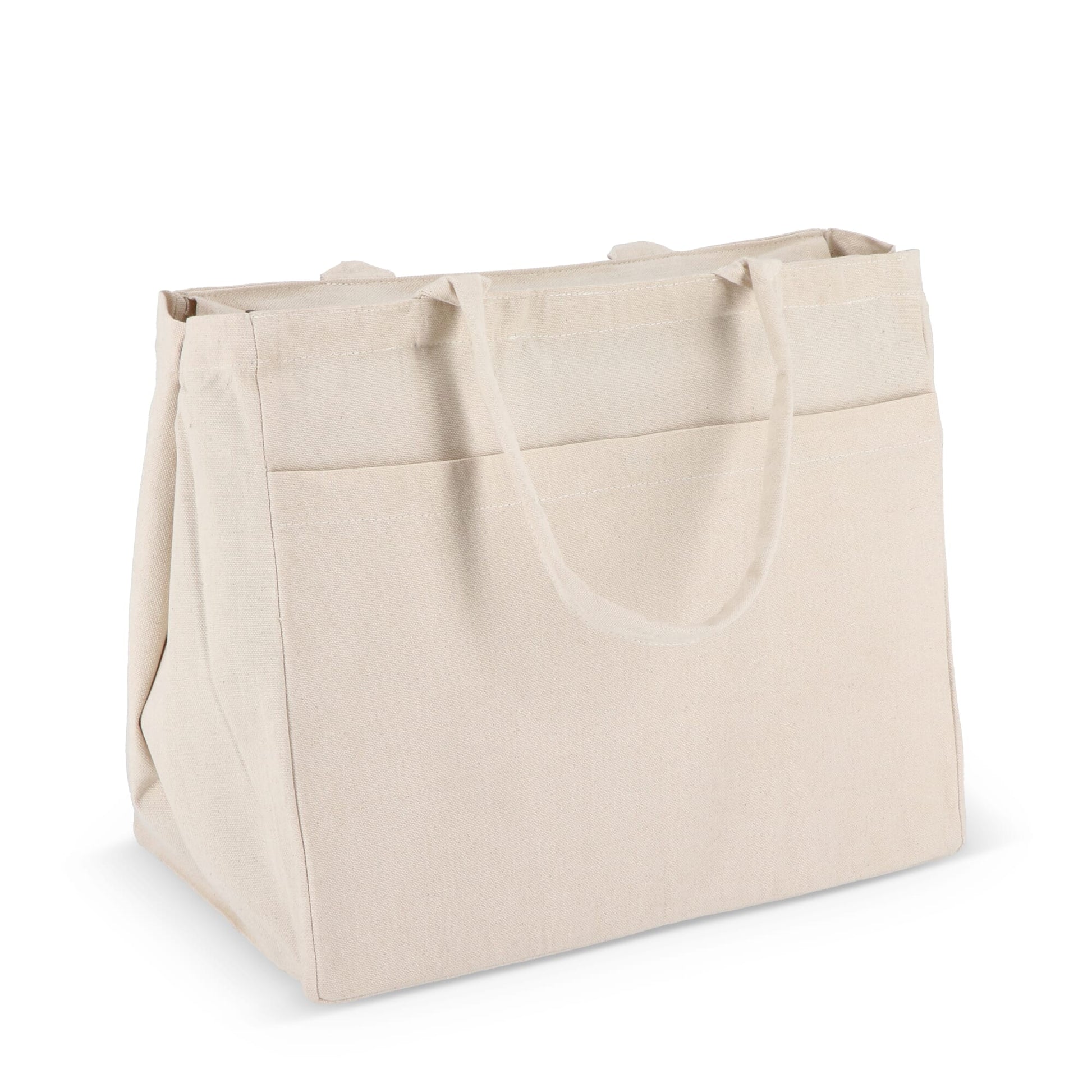 Baumwoll-Tragetasche mit Reißverschluss OEKO-TEX® 39 x 24 x 34cm 320g/m²