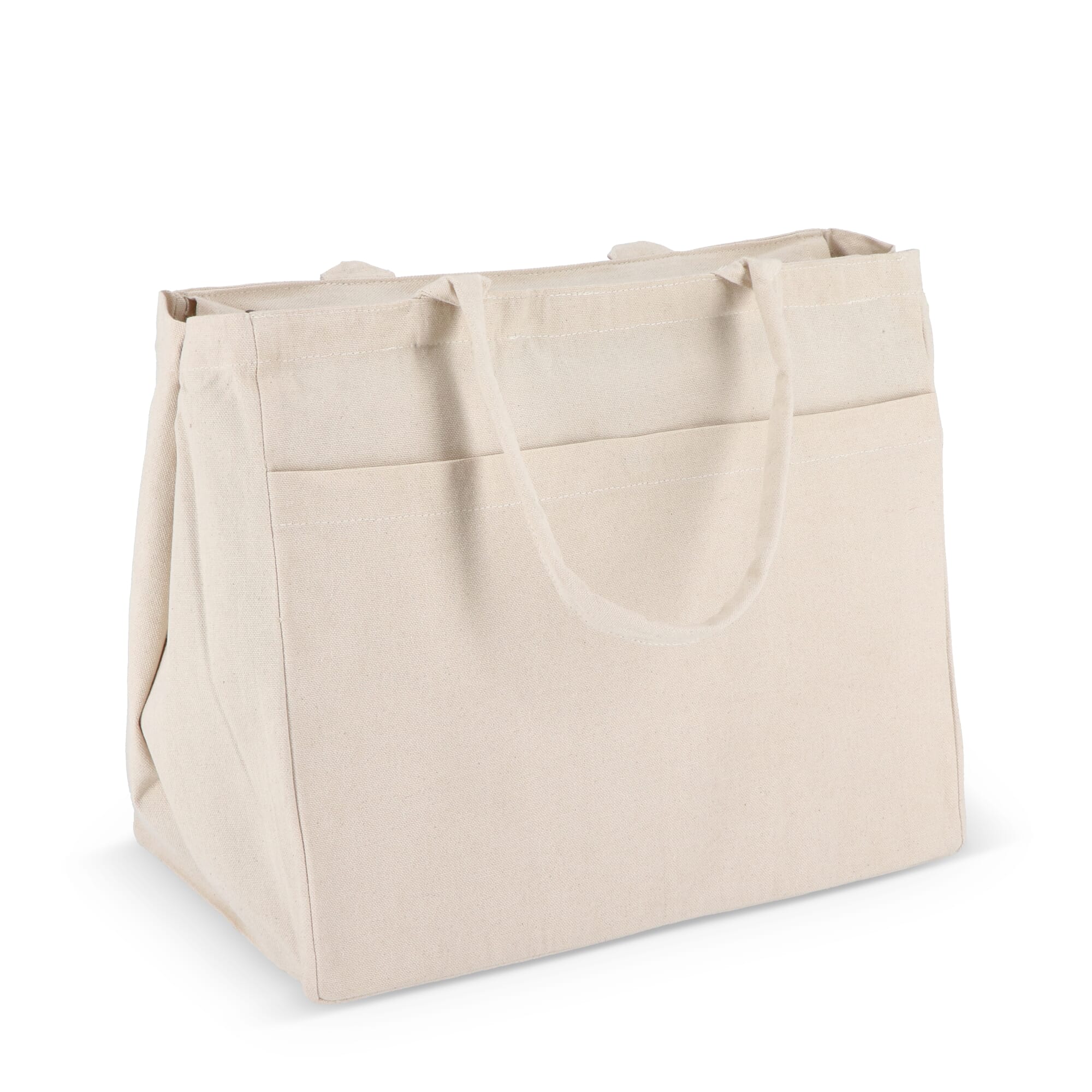Baumwoll-Tragetasche mit Reißverschluss OEKO-TEX® 39 x 24 x 34cm 320g/m²