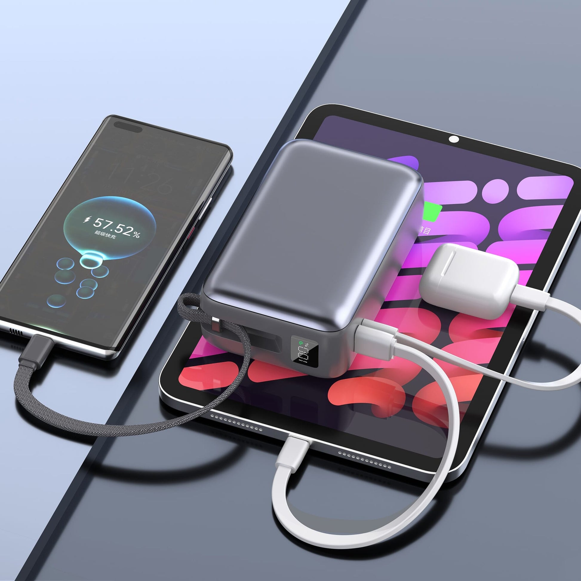 Nova Laptop 65W Powerbank mit integriertem USB-C-Kabel 30000 mAh